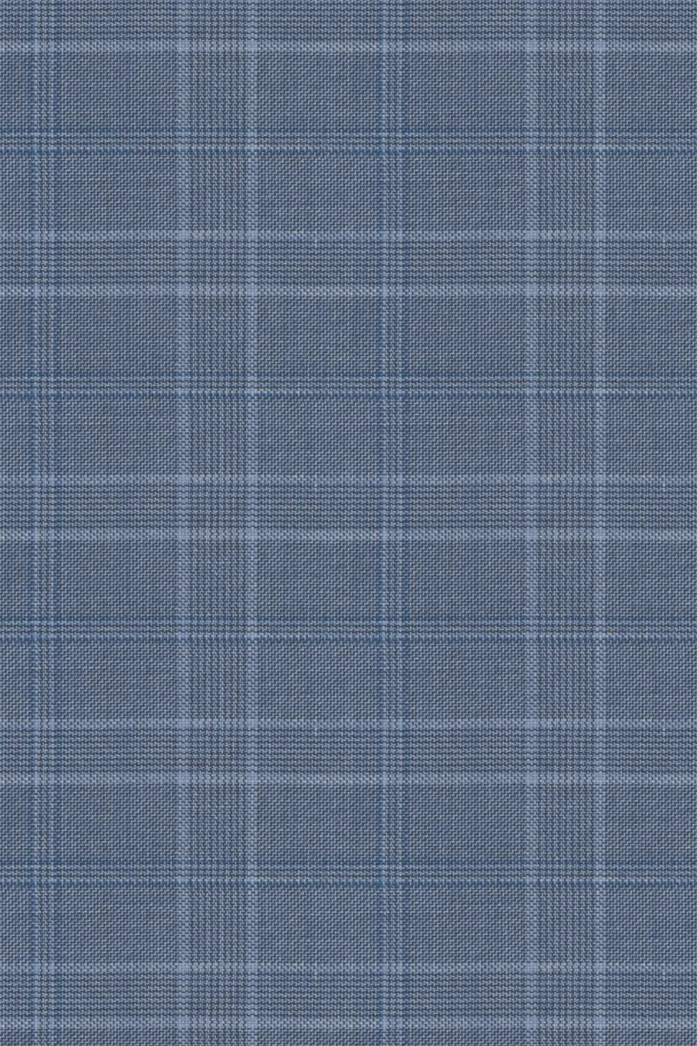 Men's Dusty Blue Glen Plaid Single Breasted 2 Piece Suit