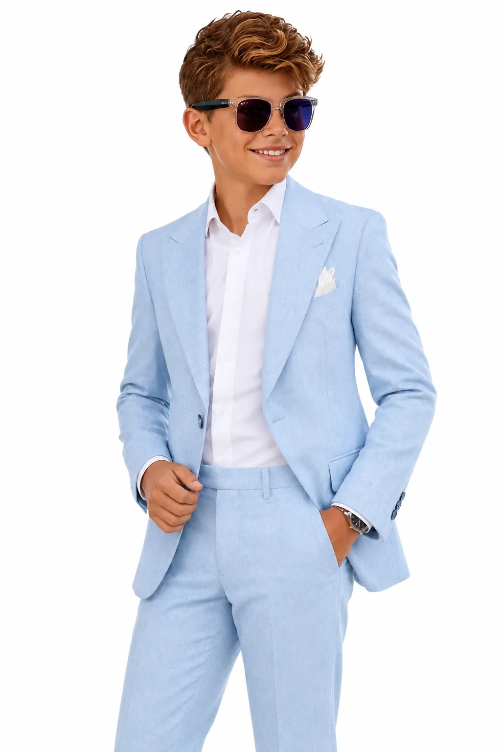Boys Classic Summer Linen 2 Piece Suit