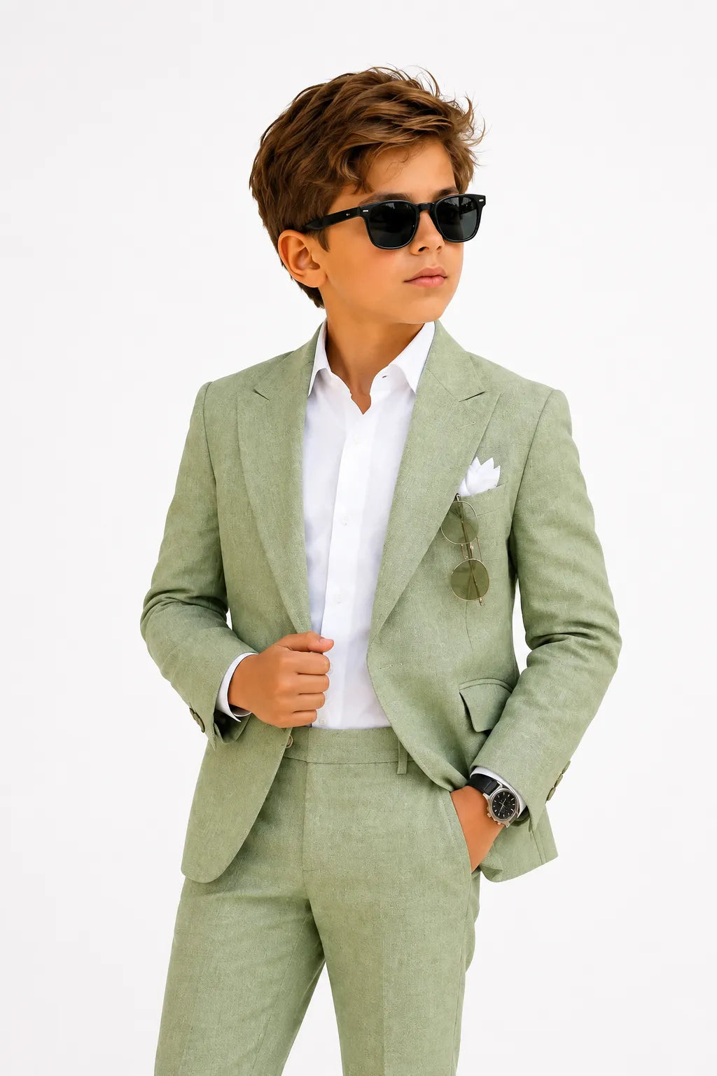 Boys Classic Summer Linen 2 Piece Suit