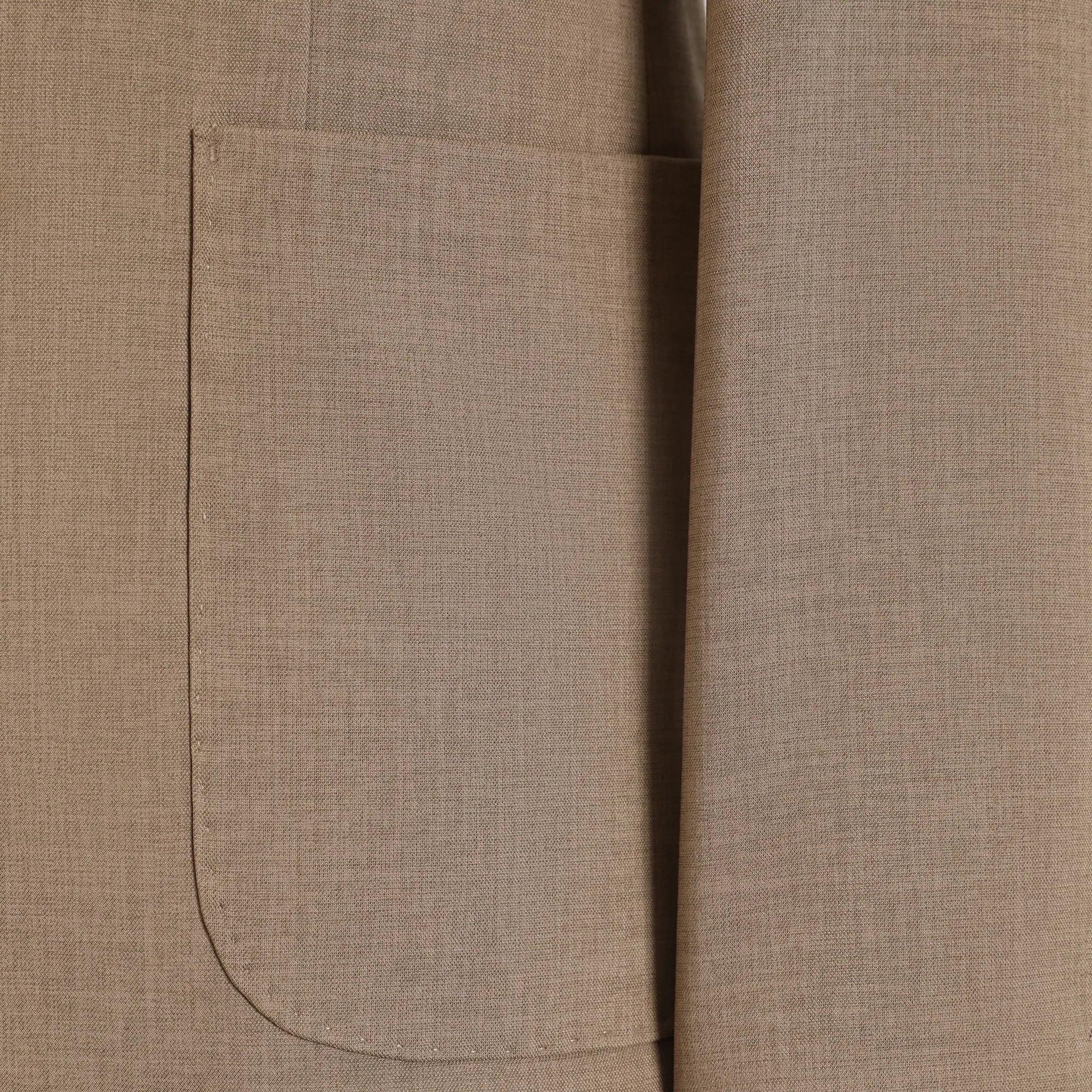 Men's Khaki Peak Lapel Woolen 2 Piece Suits