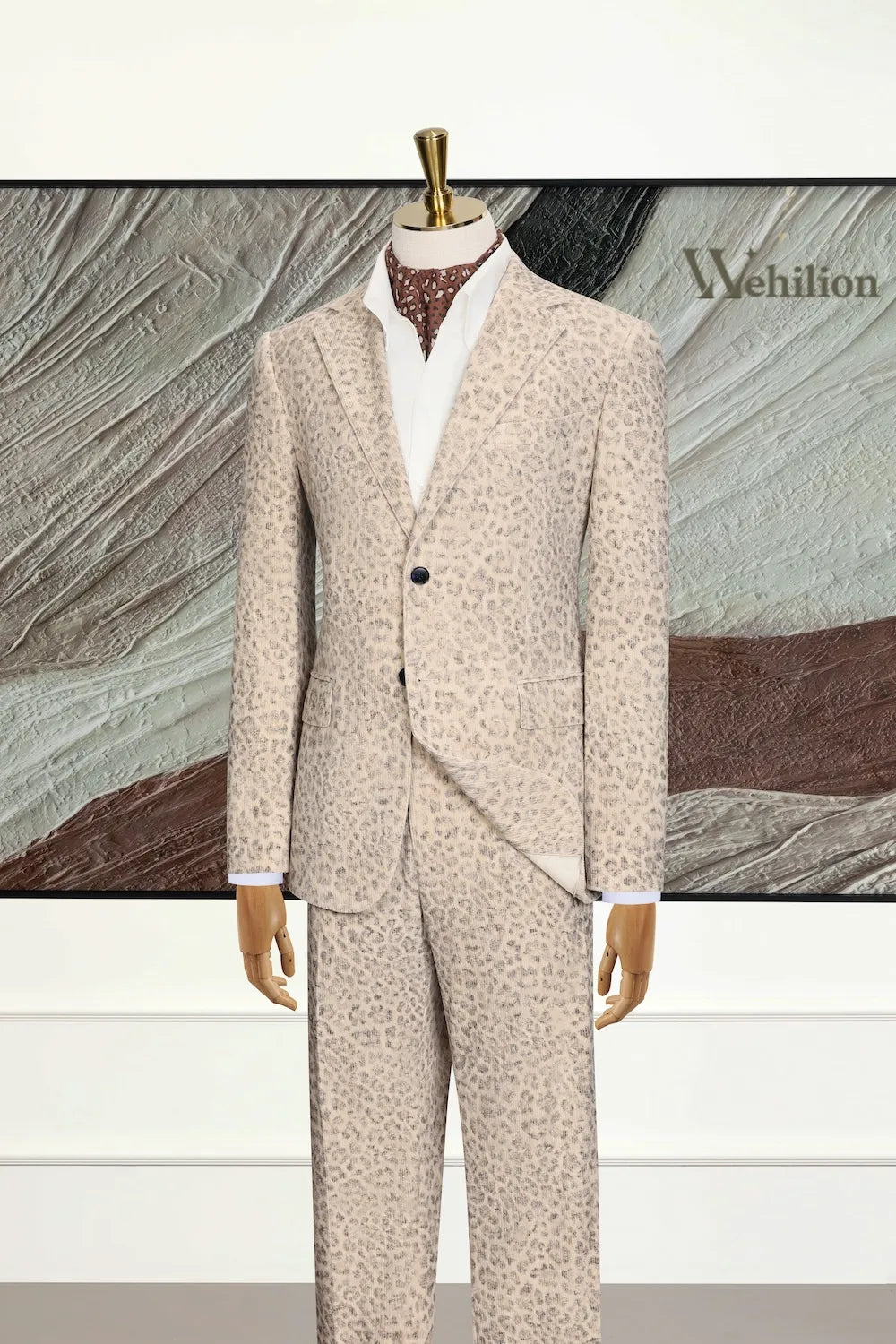 Men's Trendy Leopard Print 2 Piece Suit