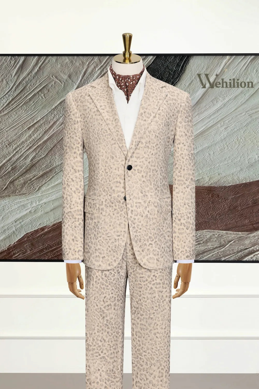 Men's Trendy Leopard Print 2 Piece Suit