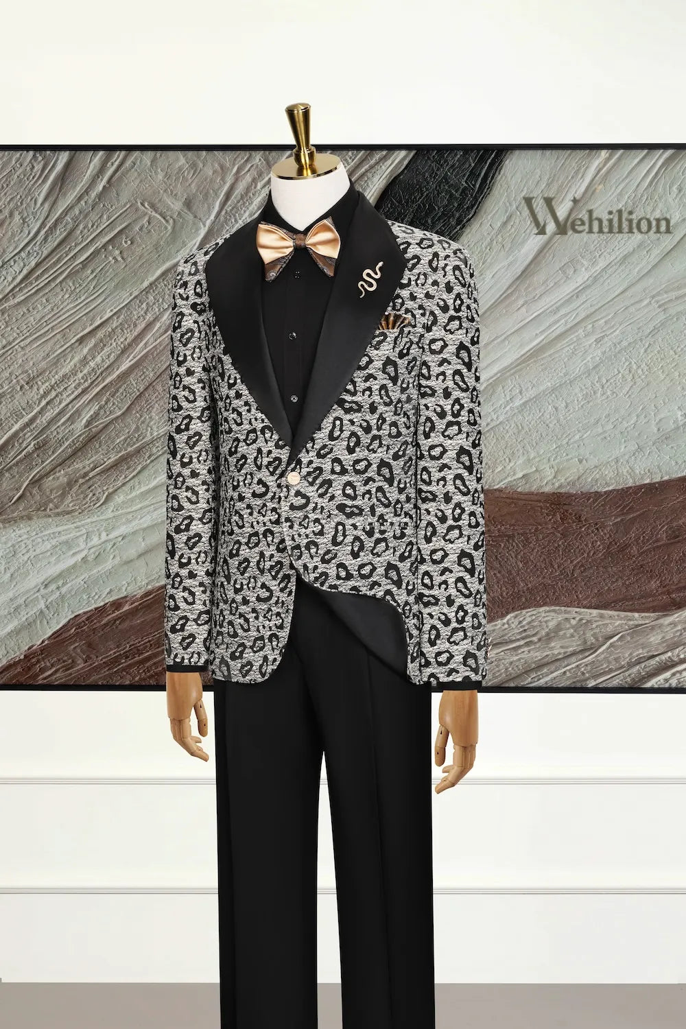 Men's Bold Leopard Tuxedo 2 Piece Suit