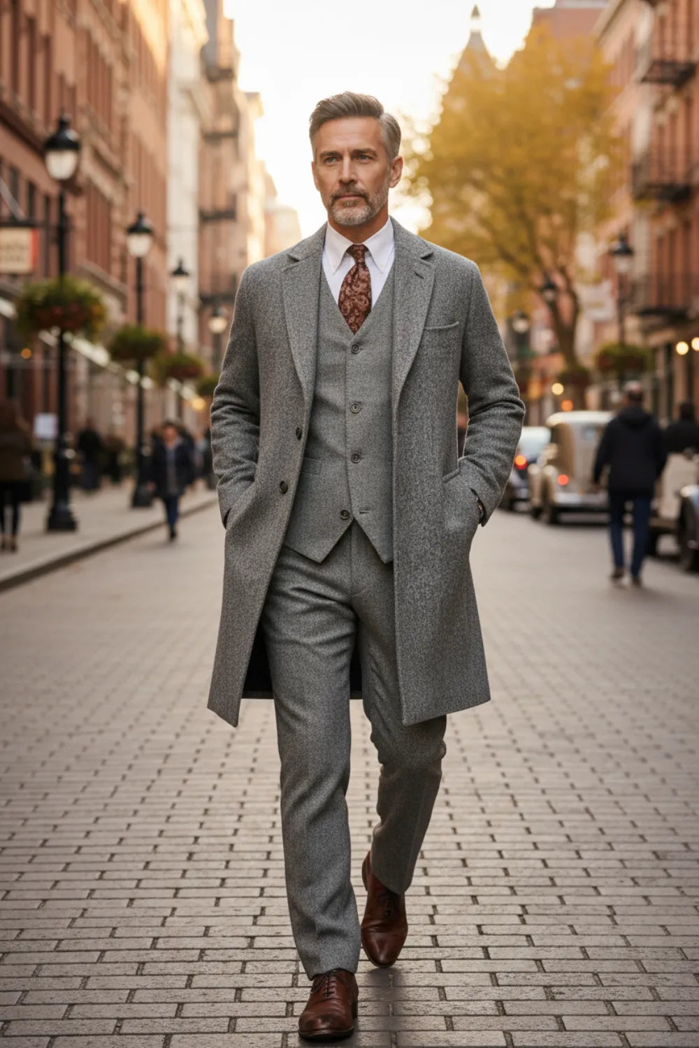 Men's Hudson Classic Herringbone 3 Piece Suit