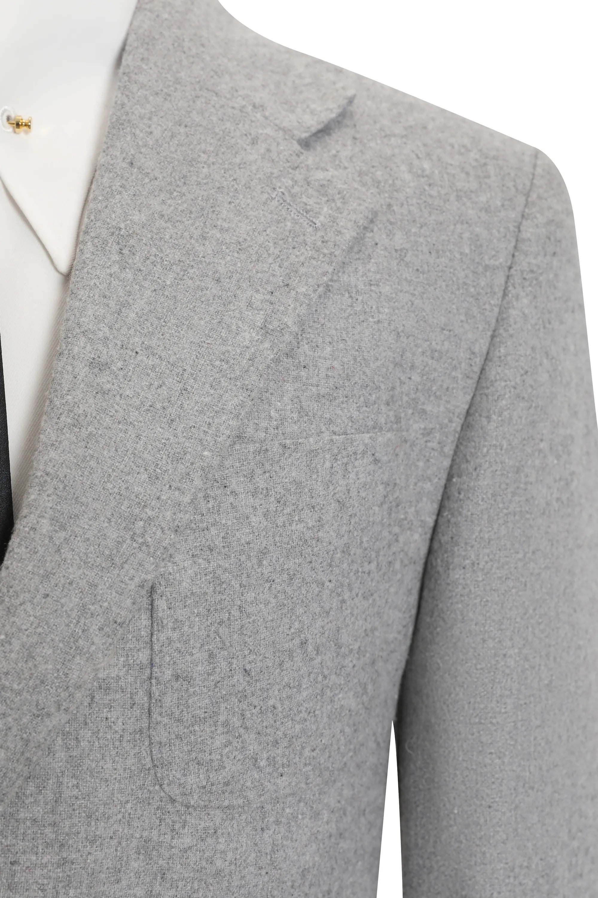 Men's Light Grey Herringbone 2 Piece Suits