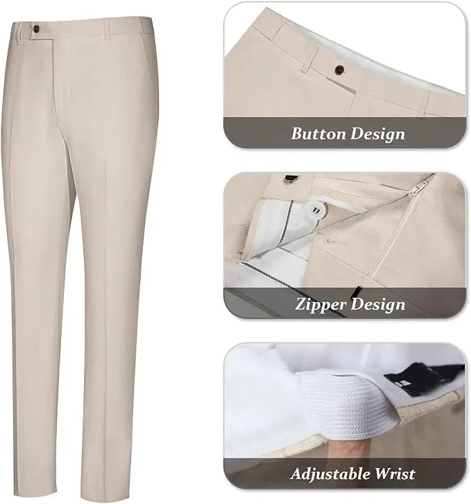 Men's Linen Casual 2 Piece Linen Suit