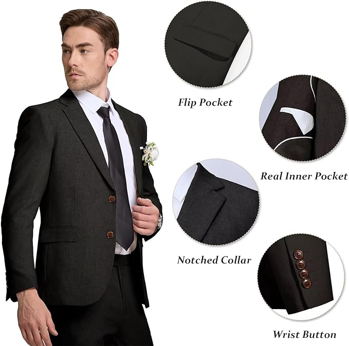 Men's Linen Casual 2 Piece Linen Suit