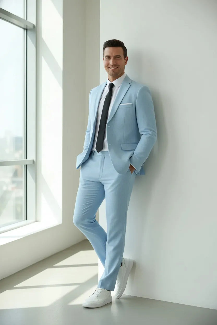 Men's Linen Casual 2 Piece Linen Suit