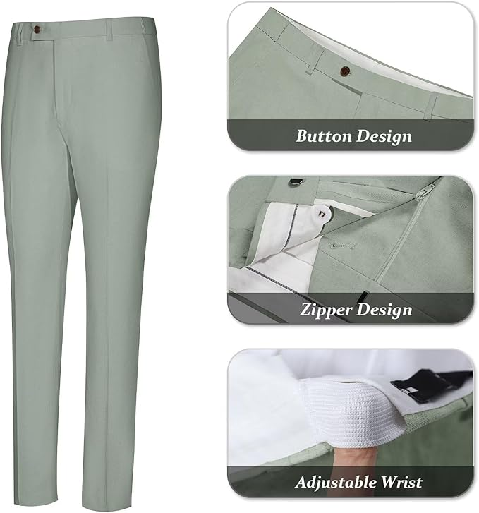 Men's Linen Casual 2 Piece Linen Suit