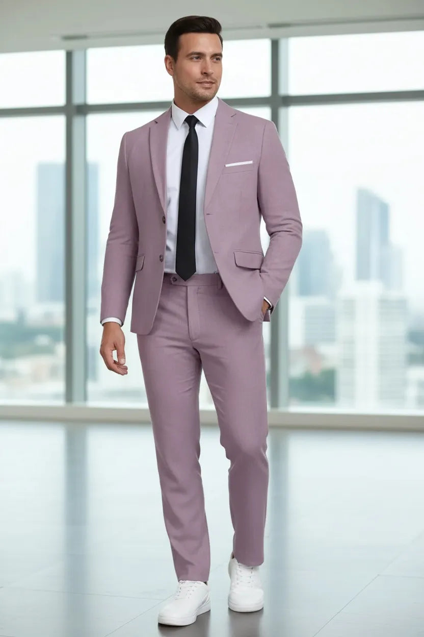 Men's Linen Casual 2 Piece Linen Suit