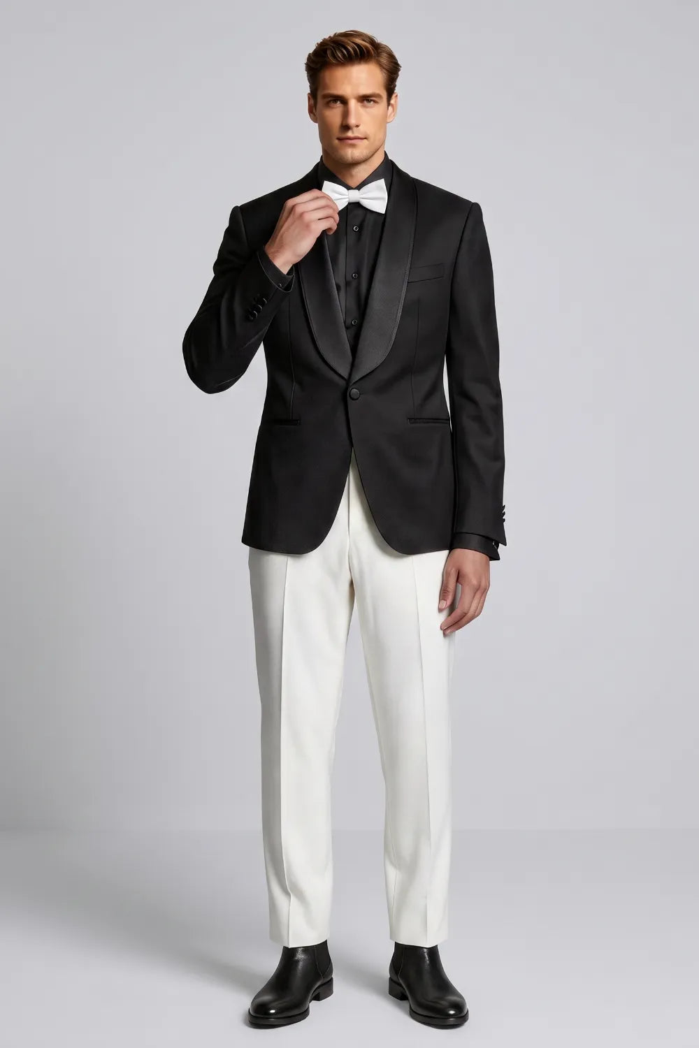 Men's Black Shawl Lapel Tuxedo 2-Piece Suit