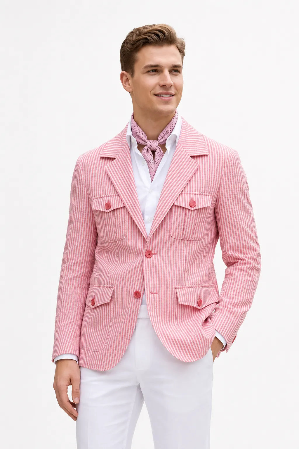 Men's Trend Seersucker 2 Piece Suit