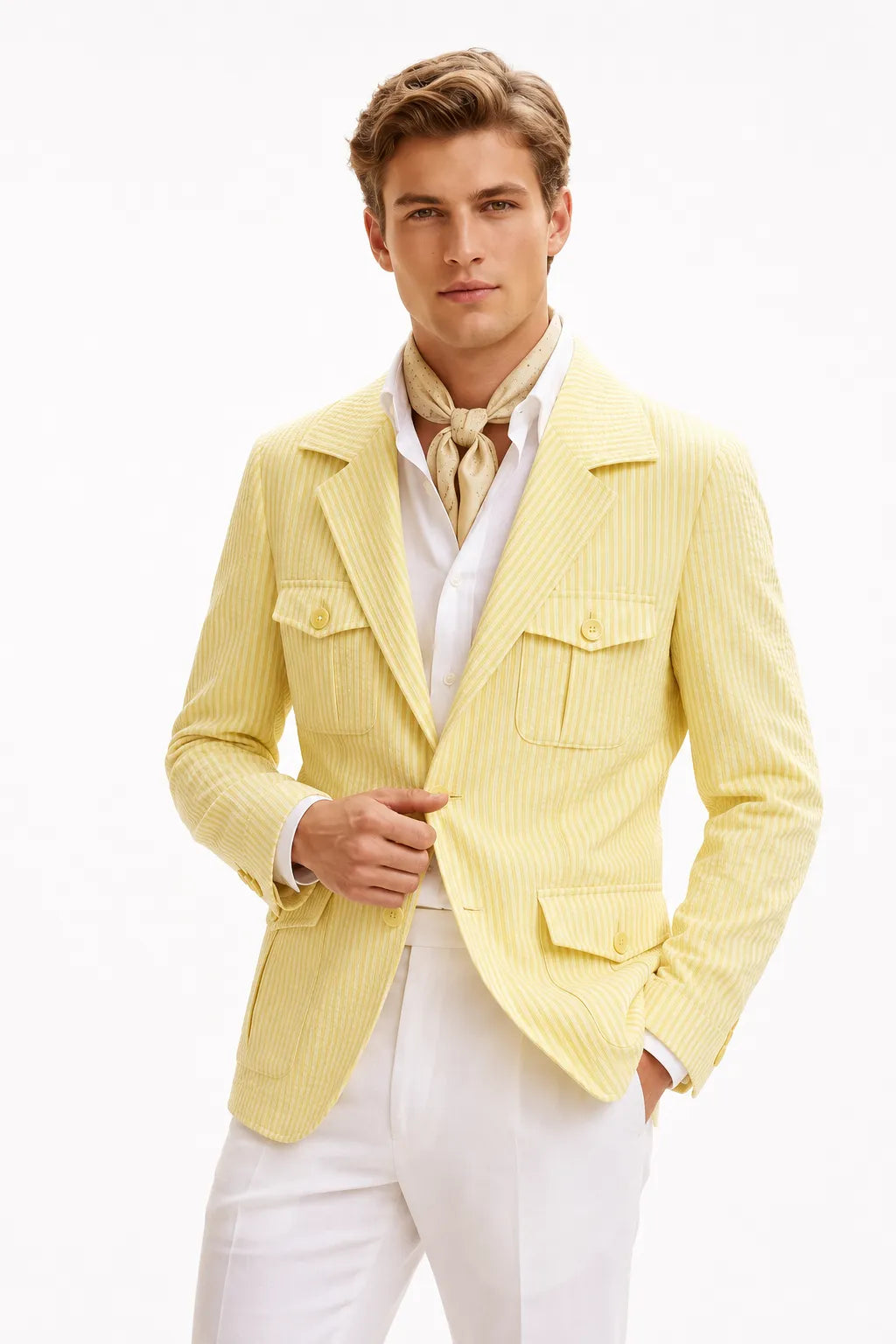 Men's Trend Seersucker 2 Piece Suit
