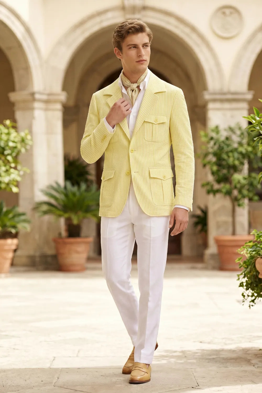 Men's Lightweight Seersucker 2 Piece Suit