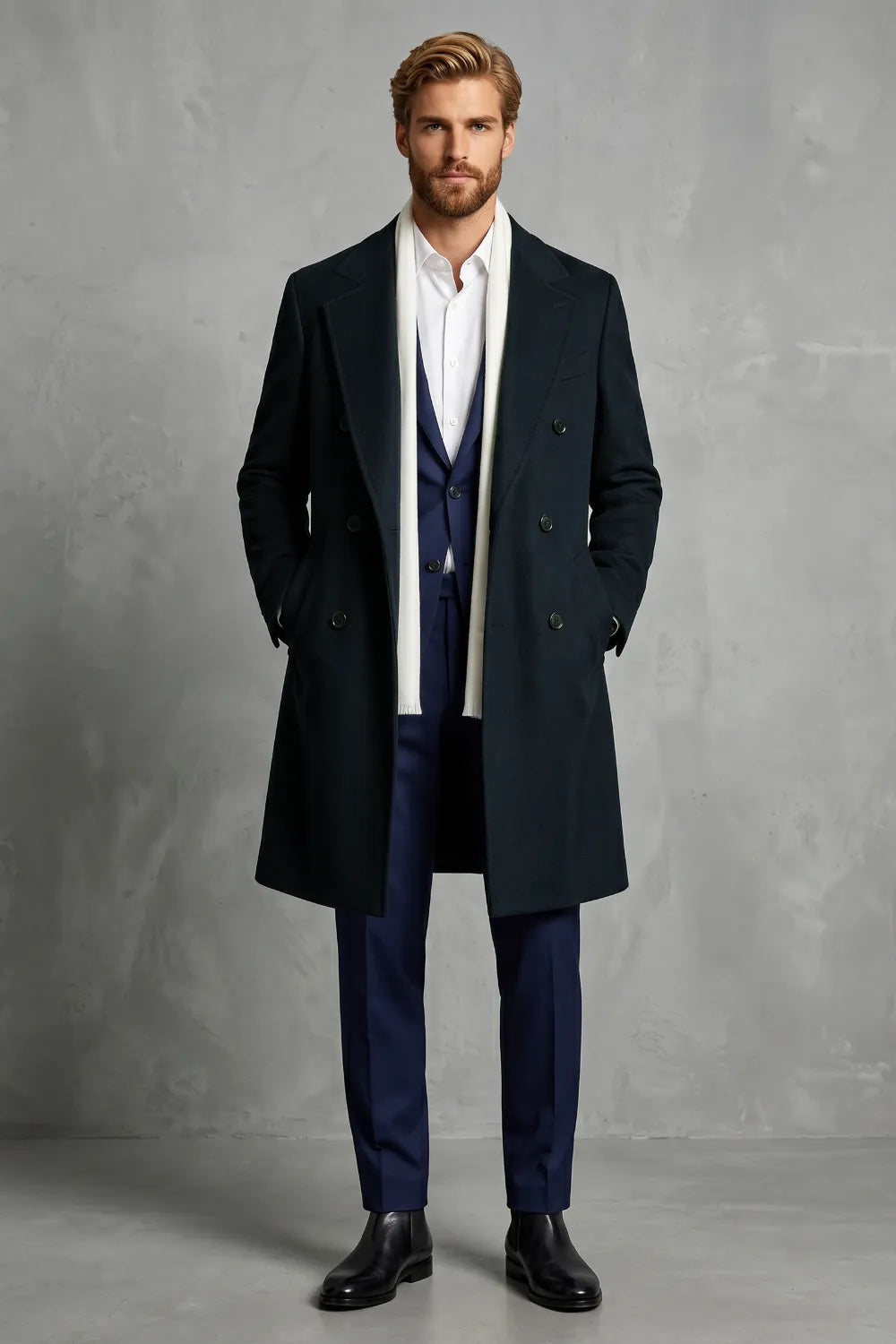 mens casual dress coat Men's Smart Long Overcoat featuredin:pf25-hot-pink brown organza wrap brown Tan safari blazer for America Size:8
