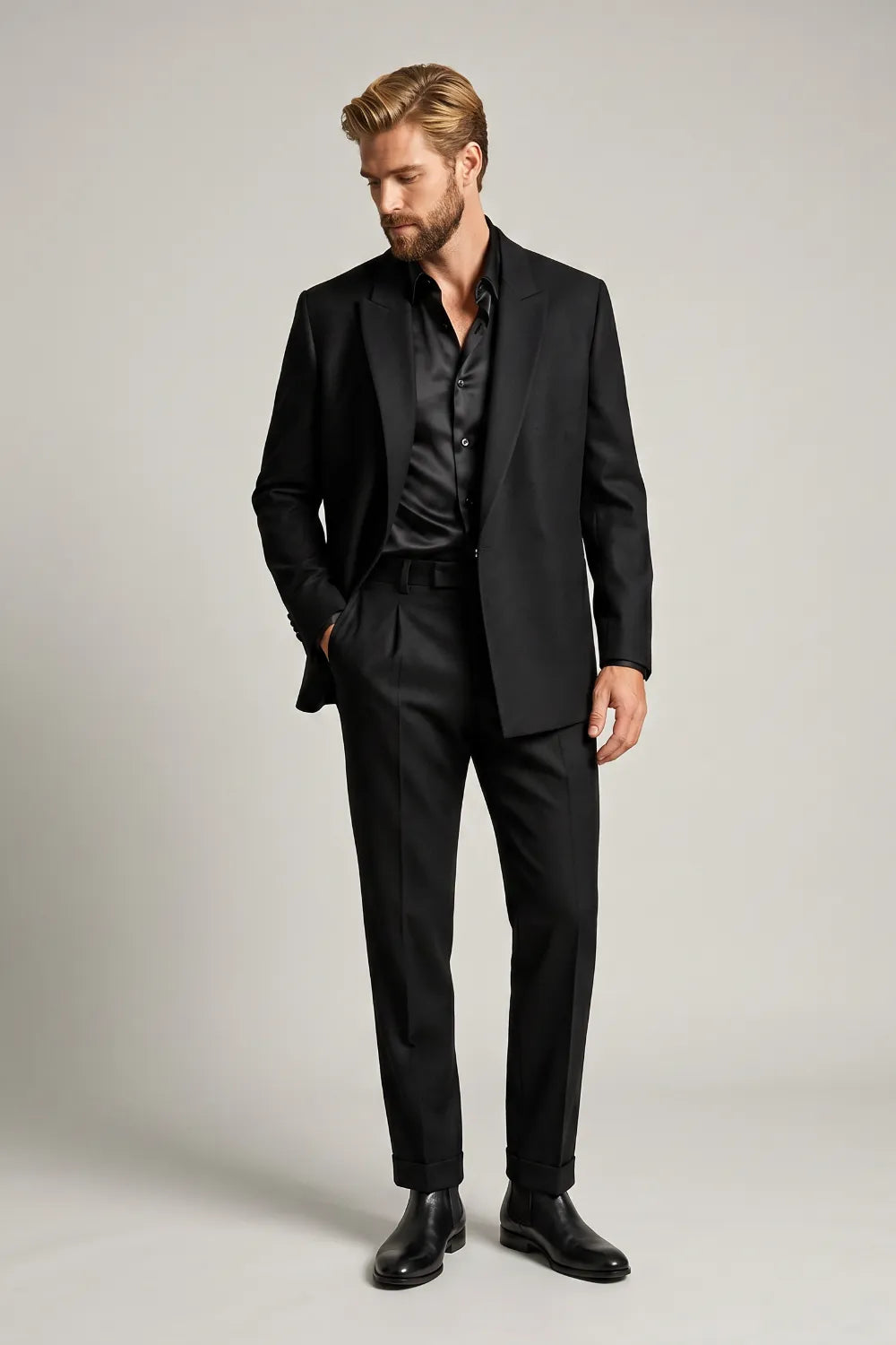 Men's Modern Black 2 Piece Suit