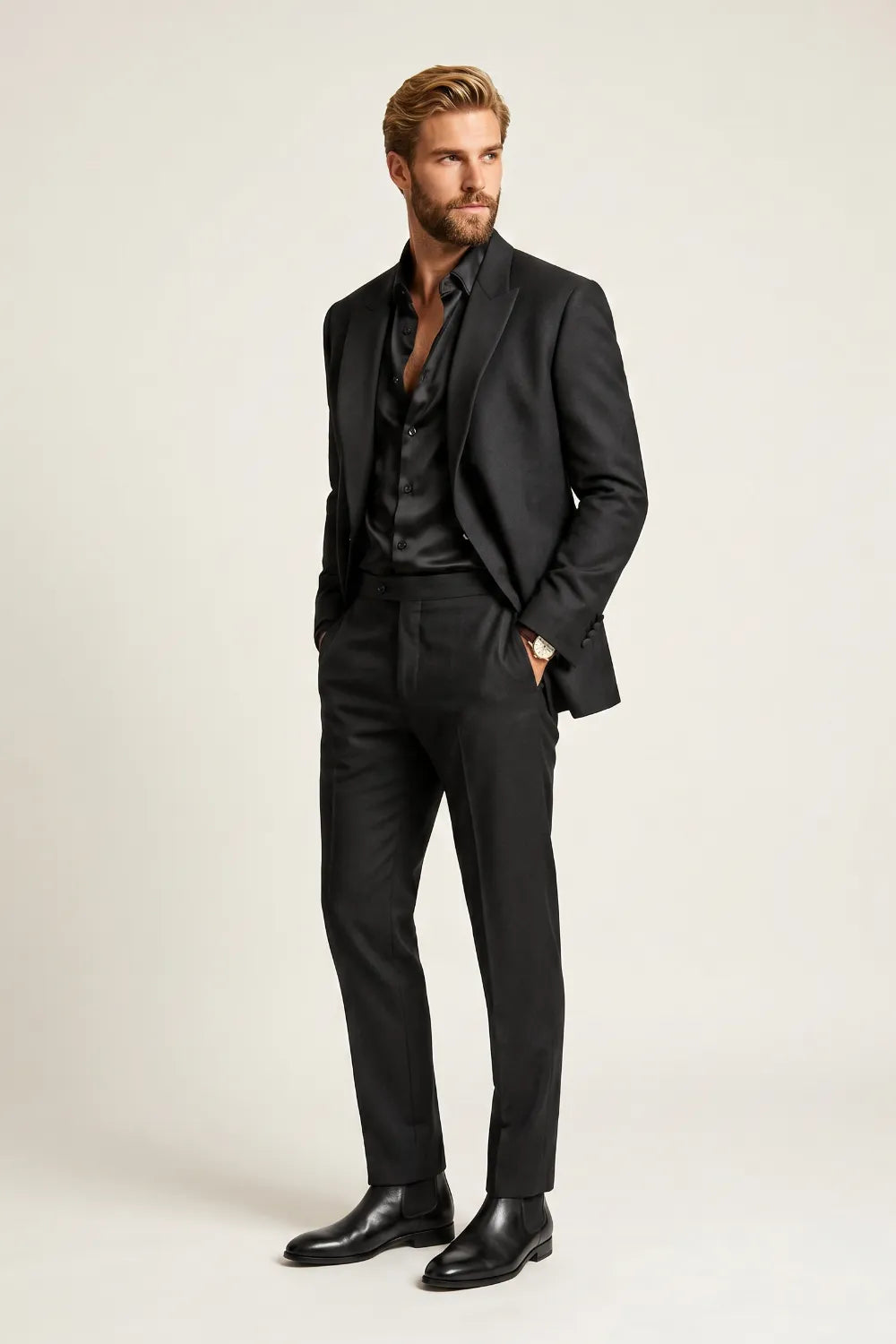 Men's Modern Black 2 Piece Suit