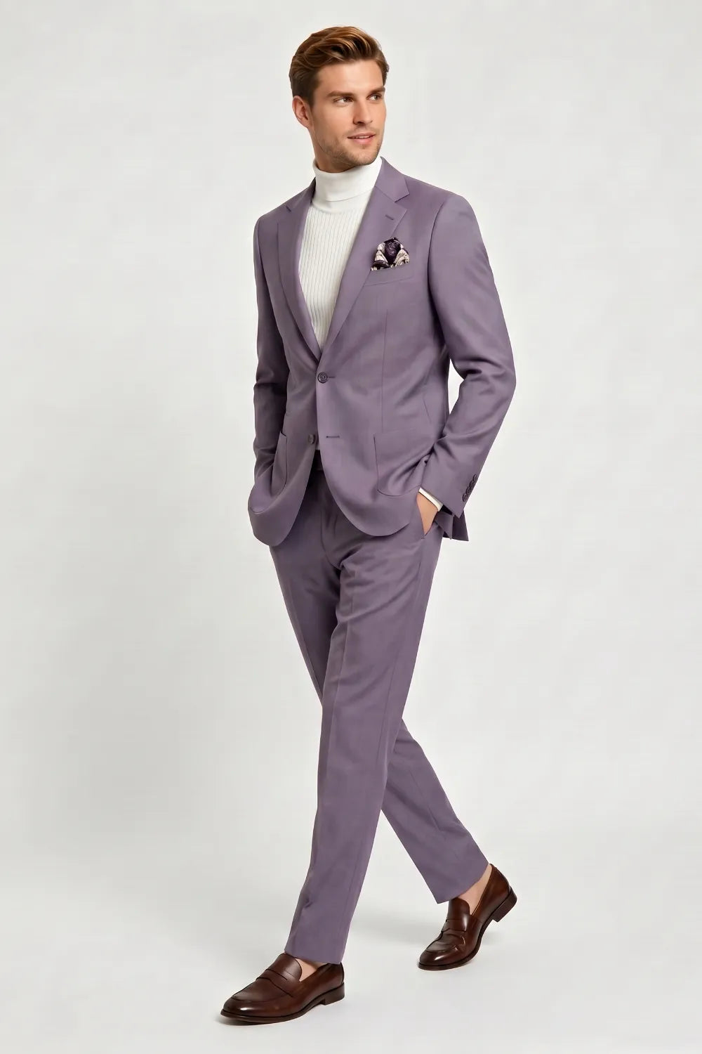 Men's Lavender Slim Fit 2-Piece Suit
