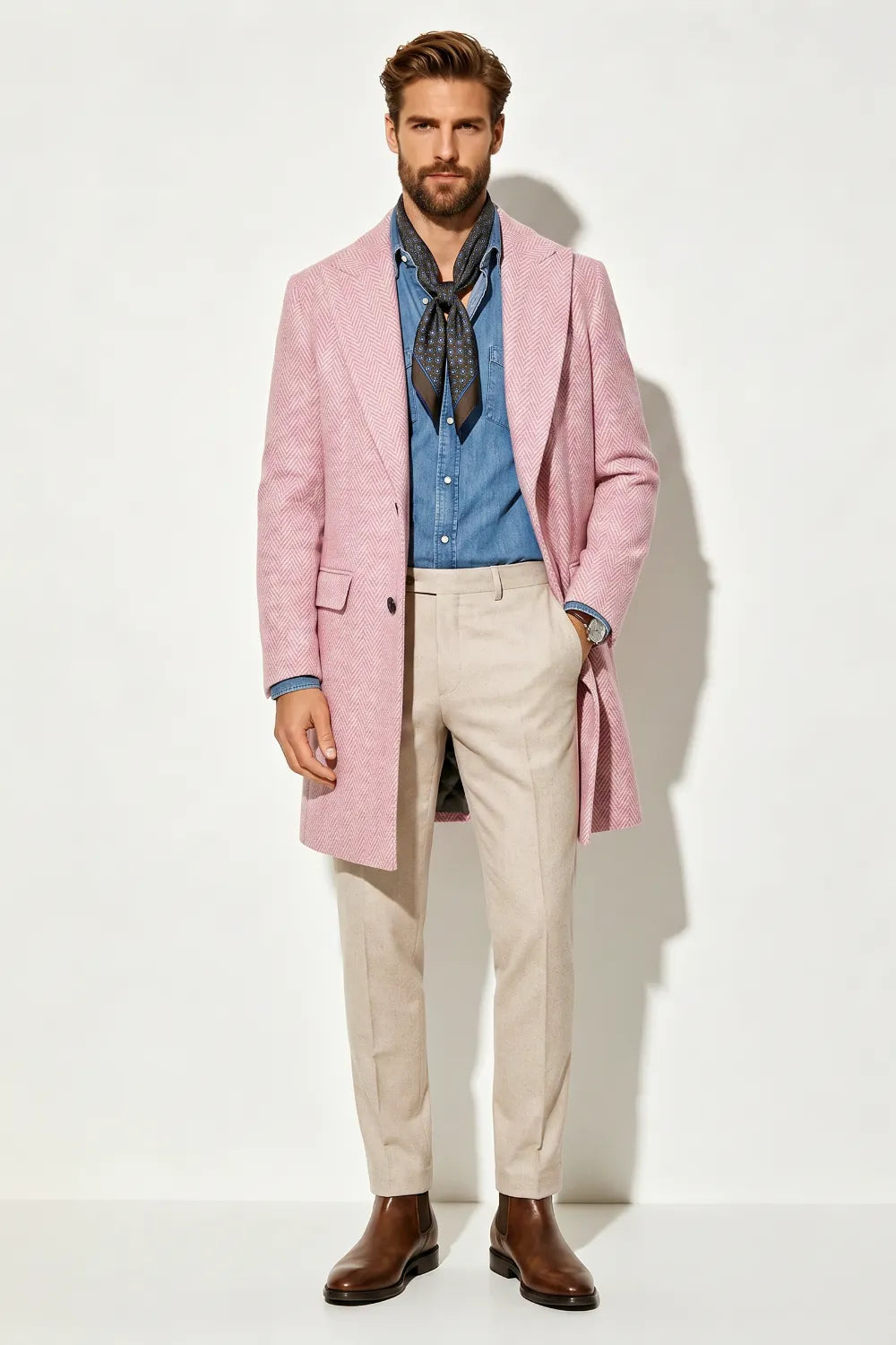 Men's Herringbone Tailored Overcoat