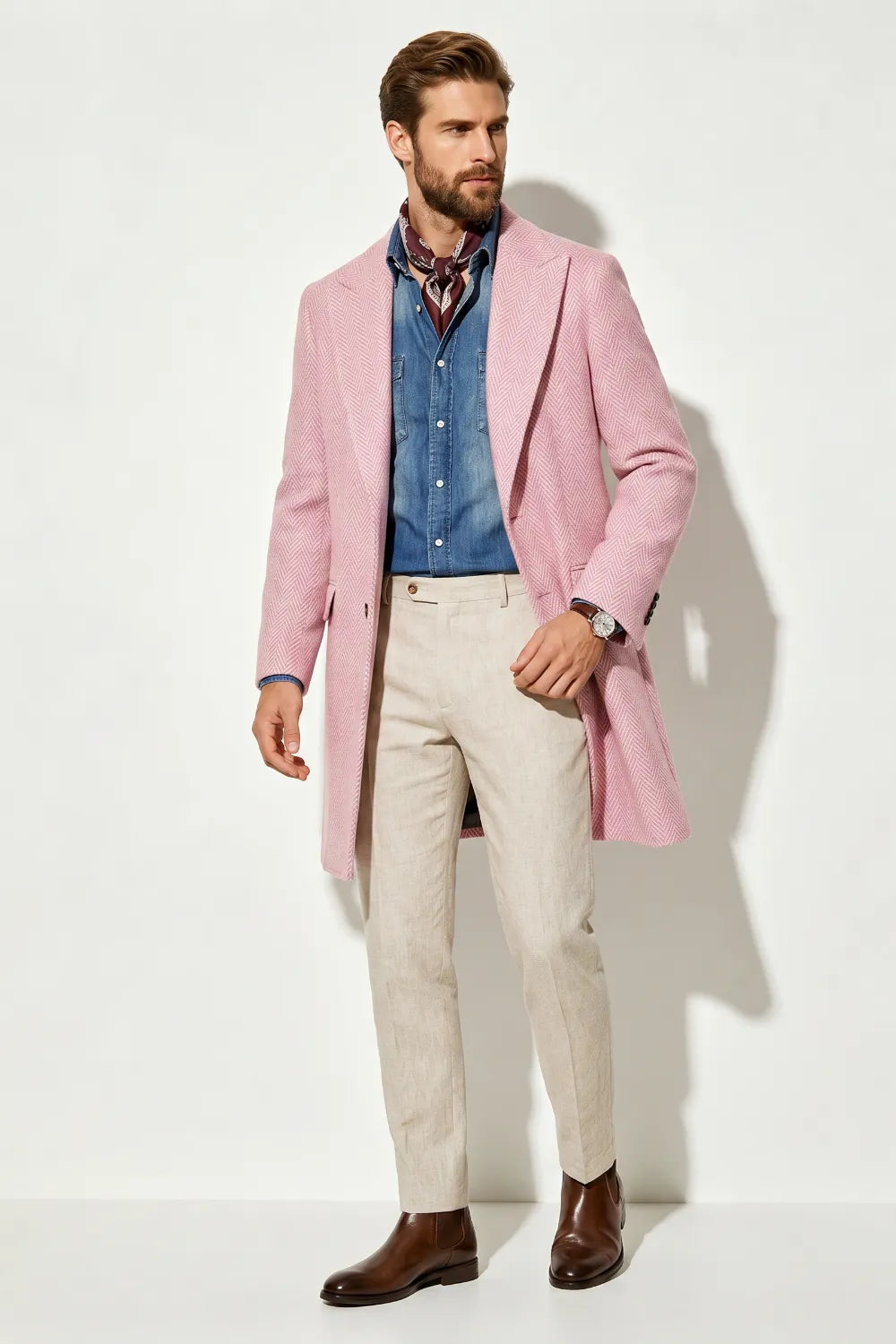 Men's Herringbone Tailored Overcoat