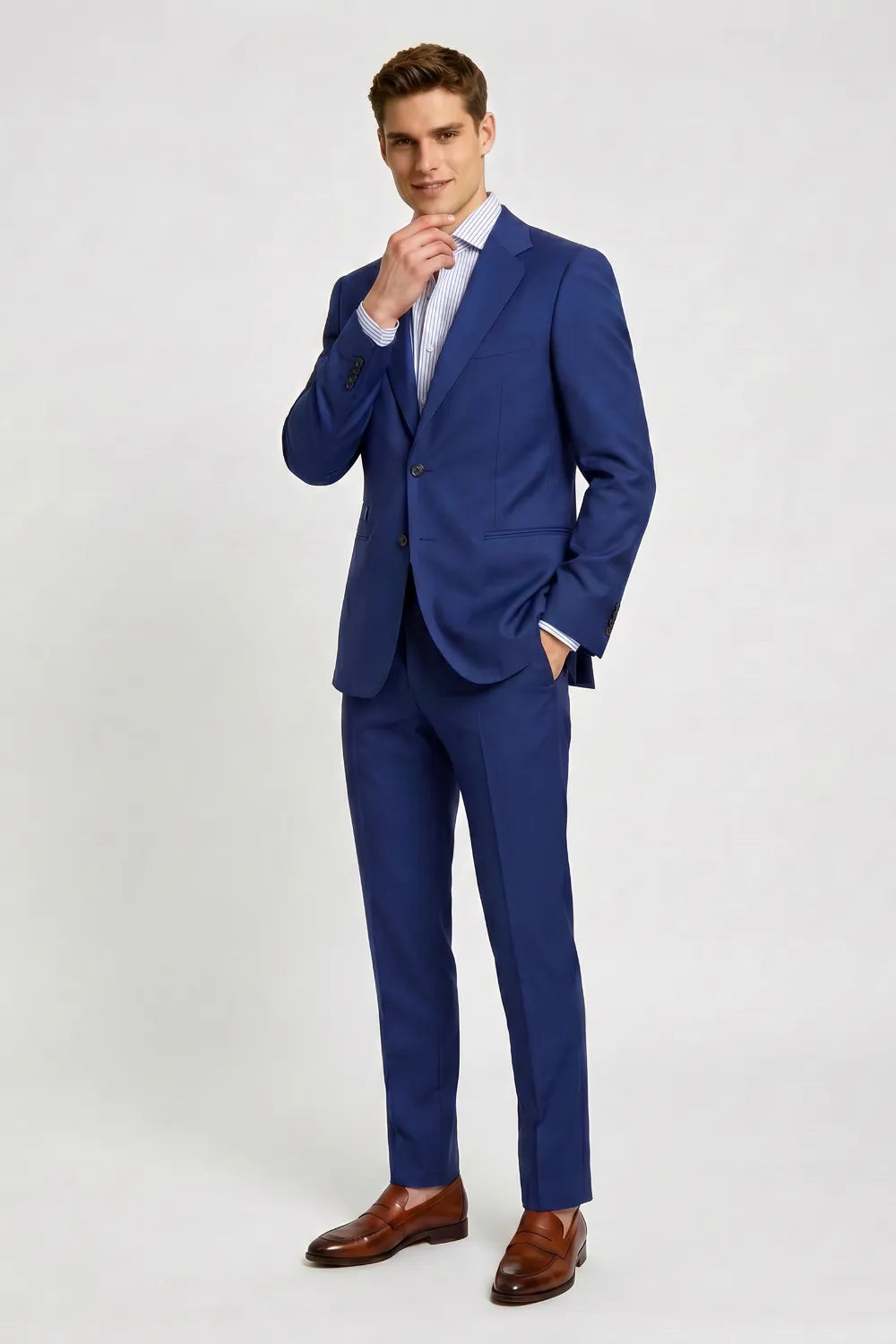Men's Royal Blue Slim Fit 2-Piece Suit