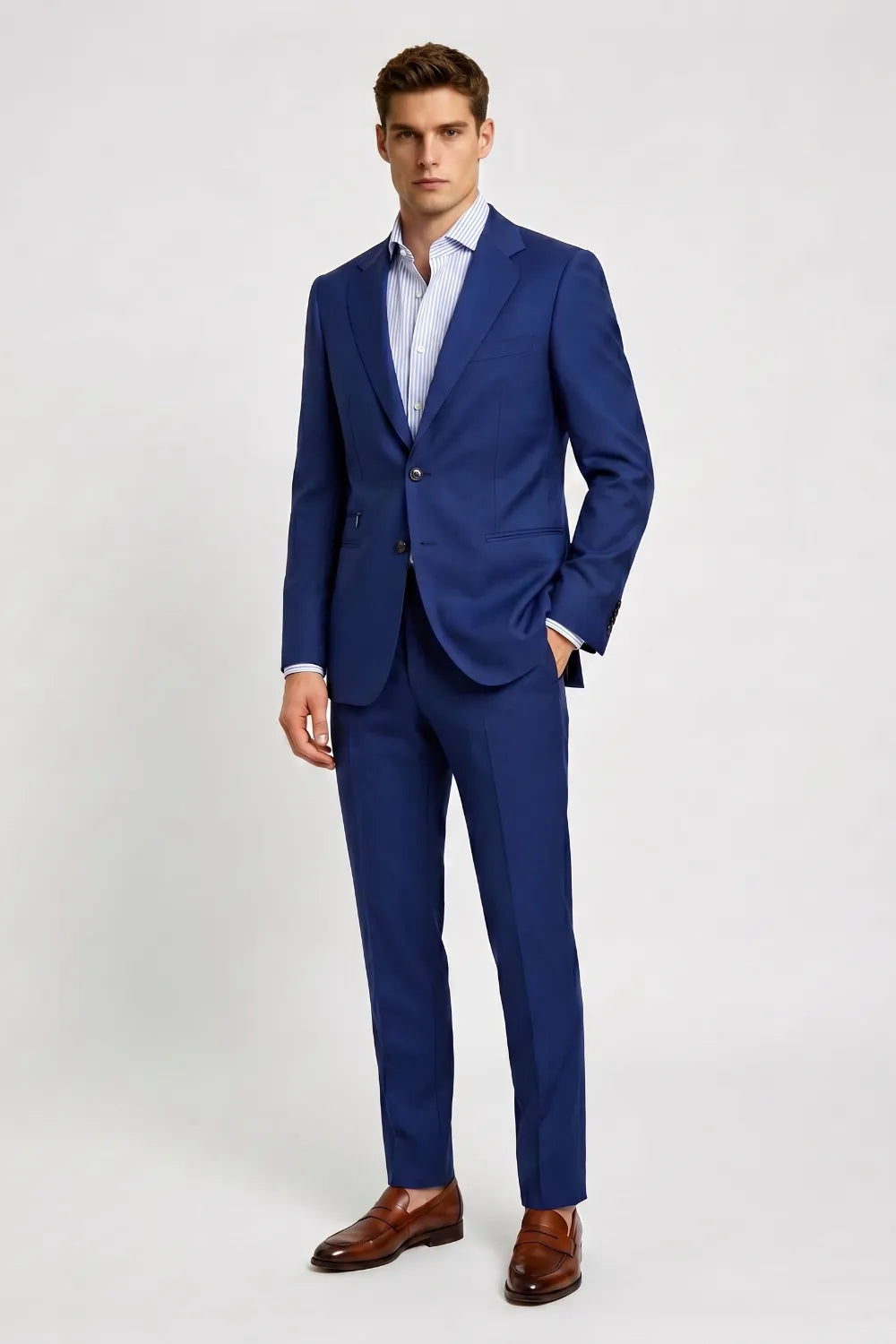 Men's Royal Blue Slim Fit 2-Piece Suit
