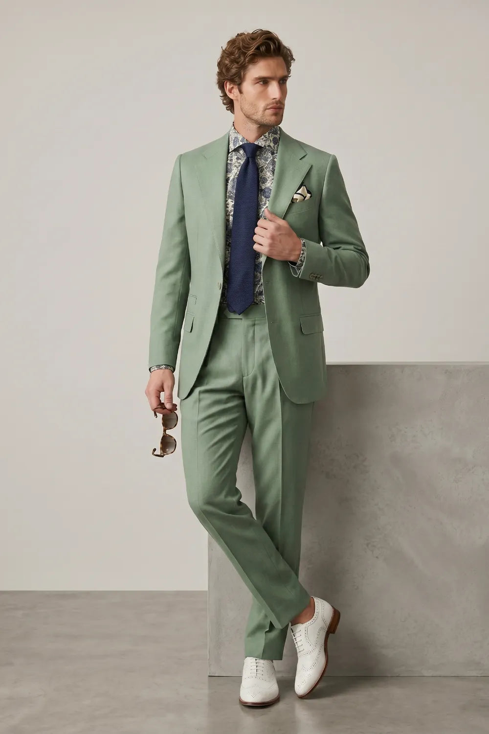 Men's Sage Green Slim Fit 2-Piece Suit