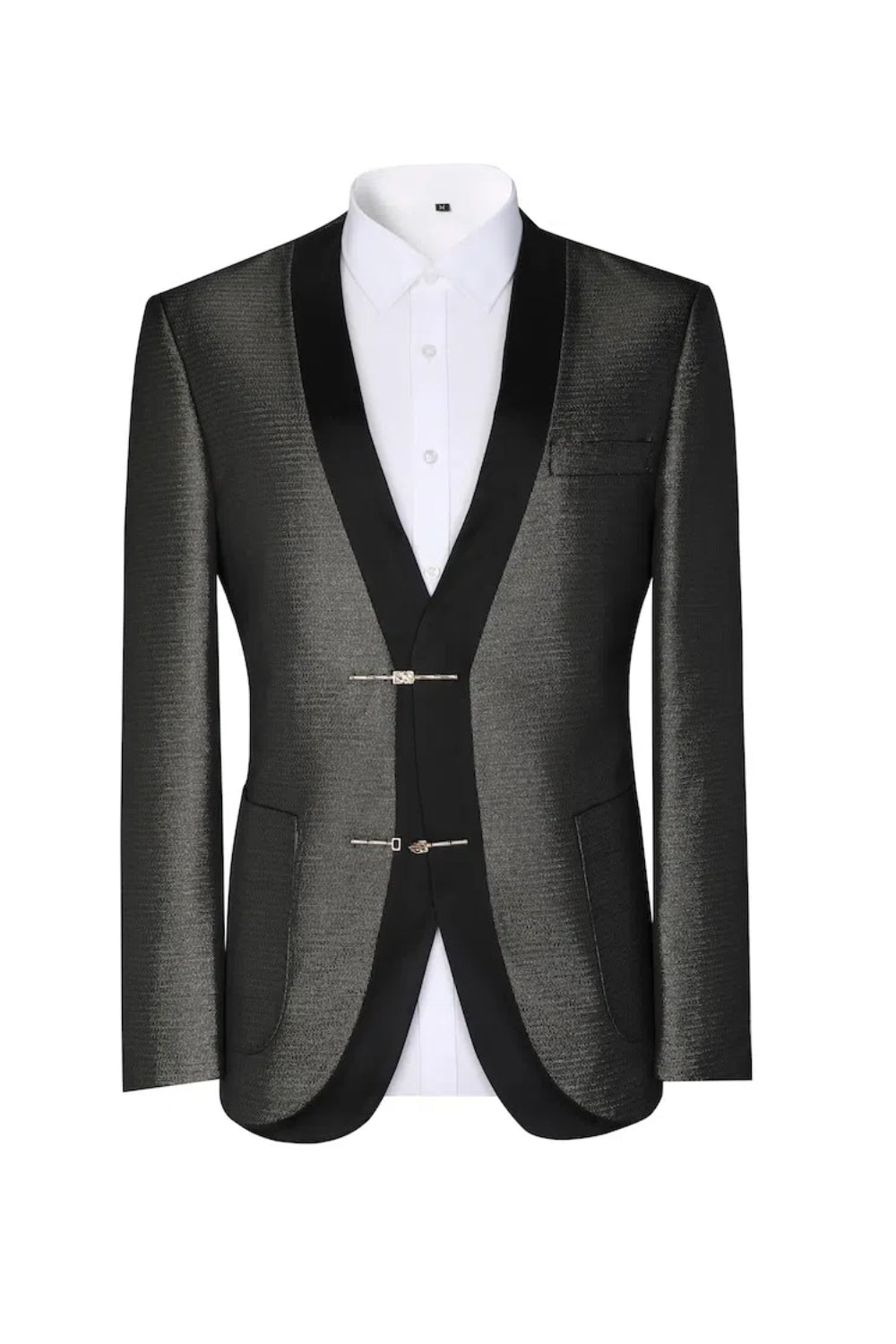 Elegant Tailoring And Gloss Detail Black Modern Suits 2 Piece Suit |  Wehilion
