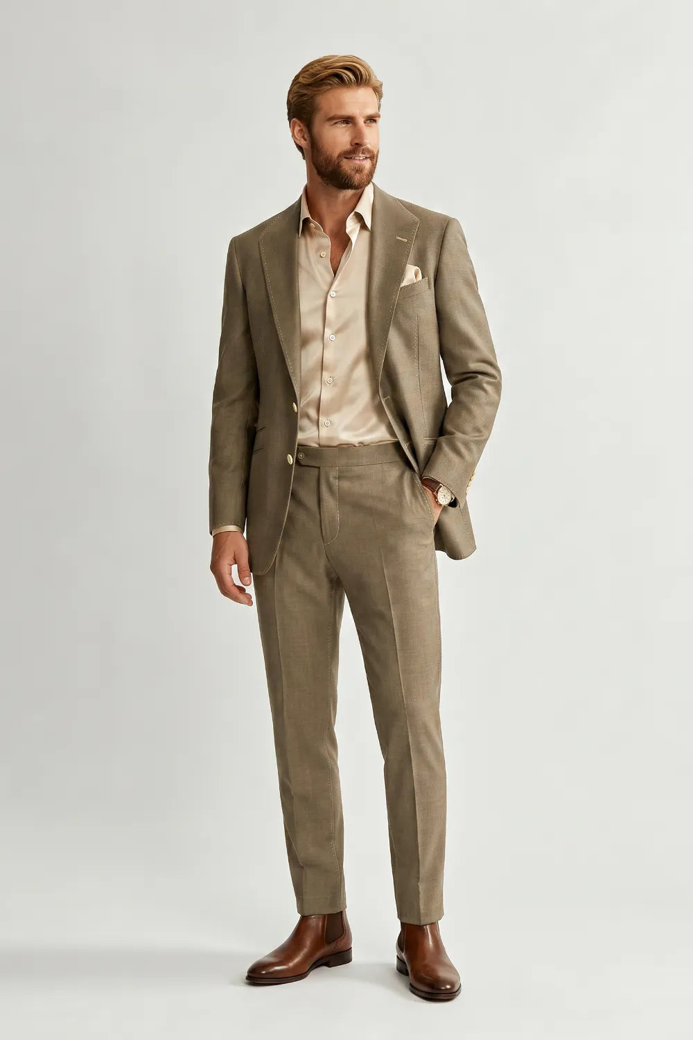 Men's Modern Tan 2 Piece Suit