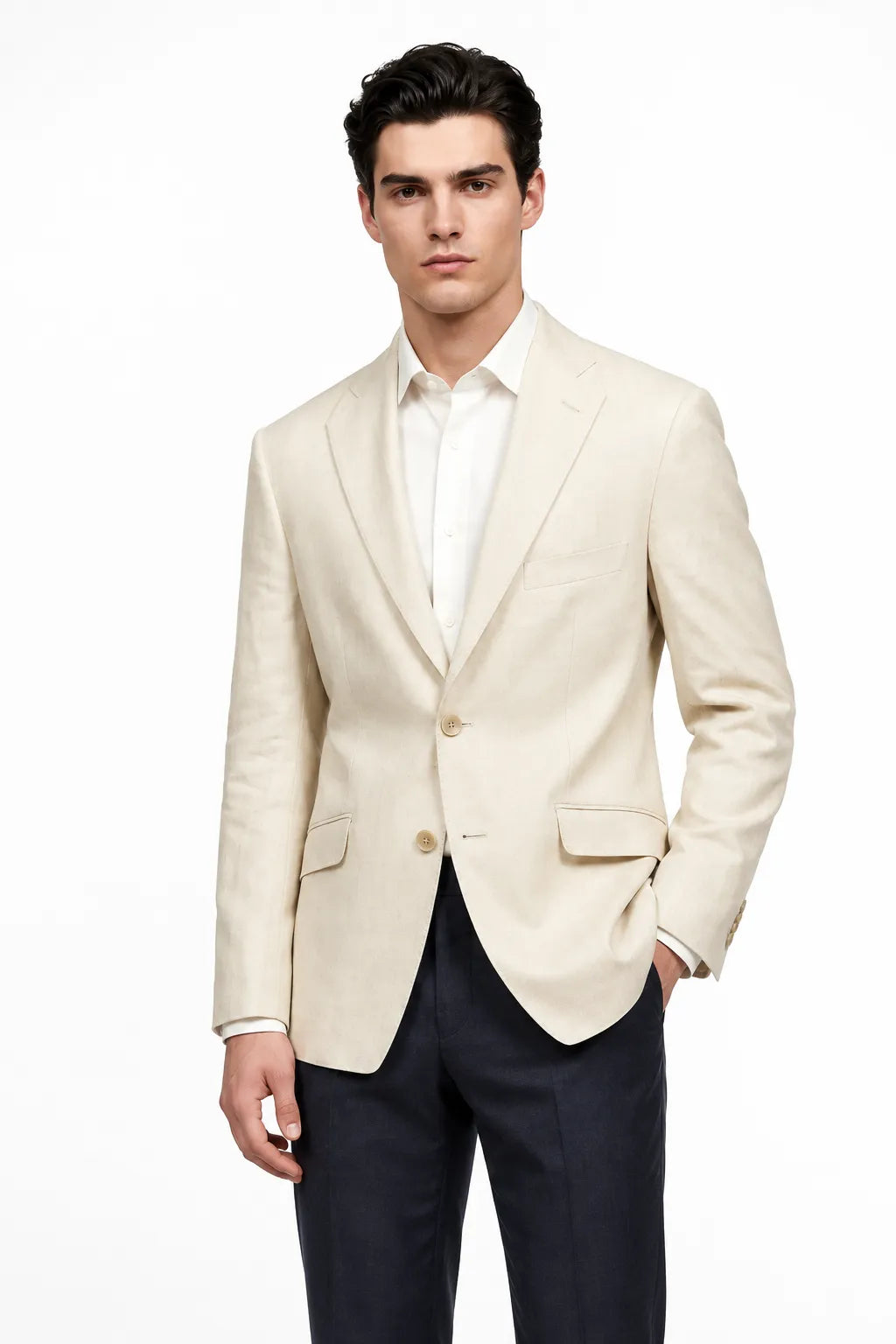 Men's Tailored Linen Summer 2 Piece Suit