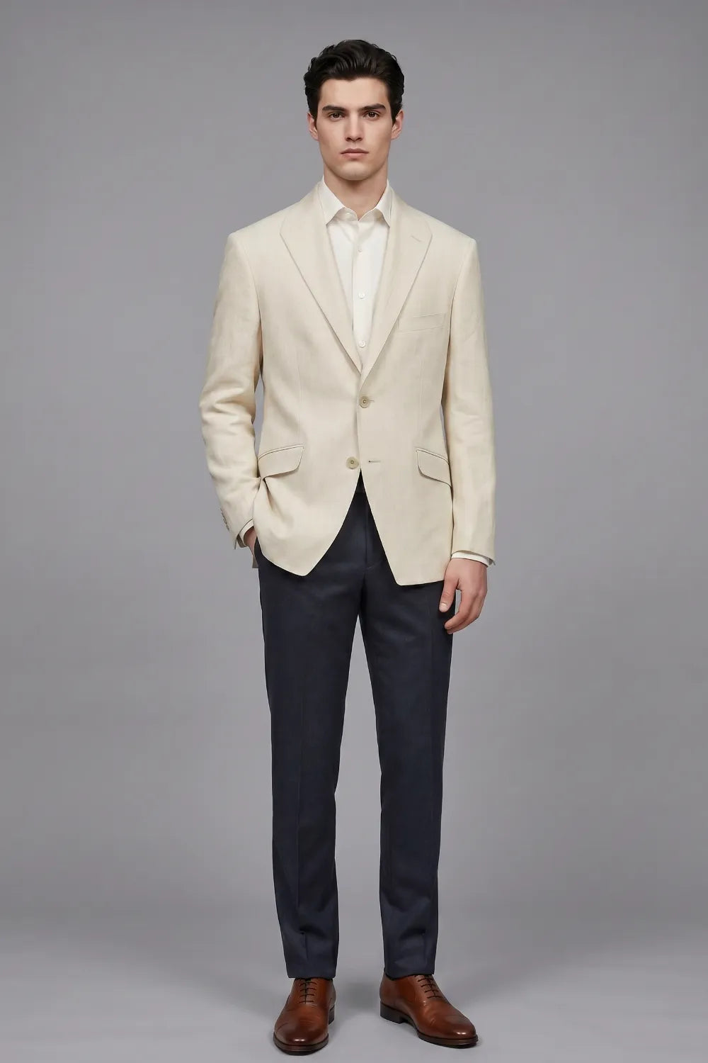 Men's Tailored Linen Summer 2 Piece Suit