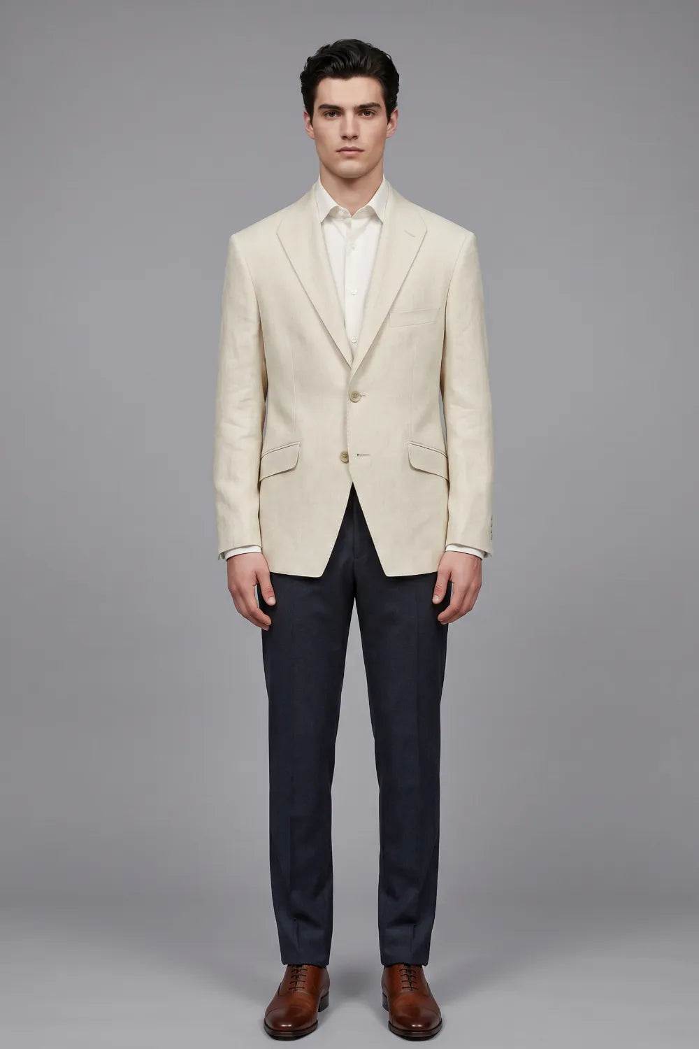 Men's Tailored Linen Summer 2 Piece Suit