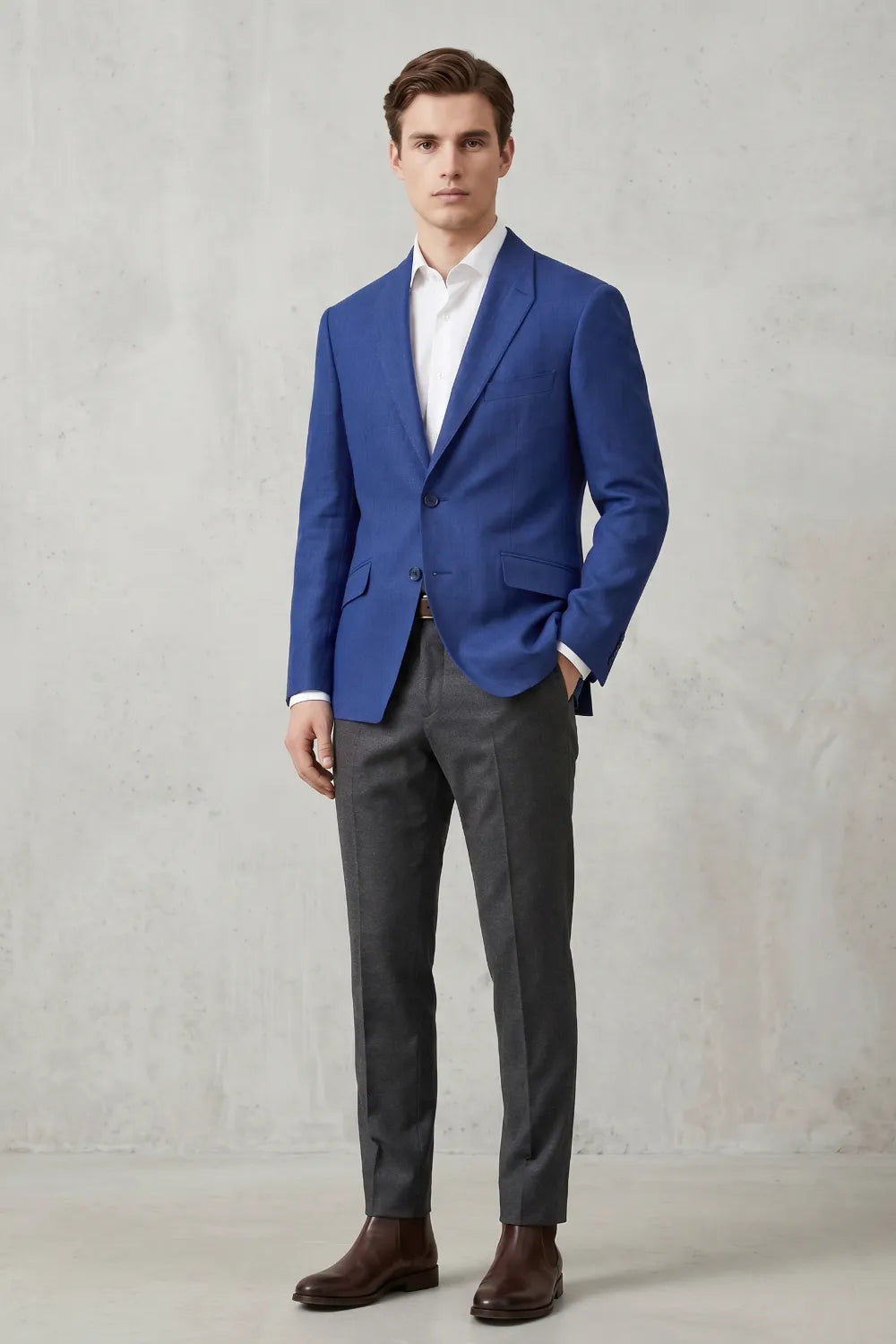 Men's Tailored Linen Summer 2 Piece Suit
