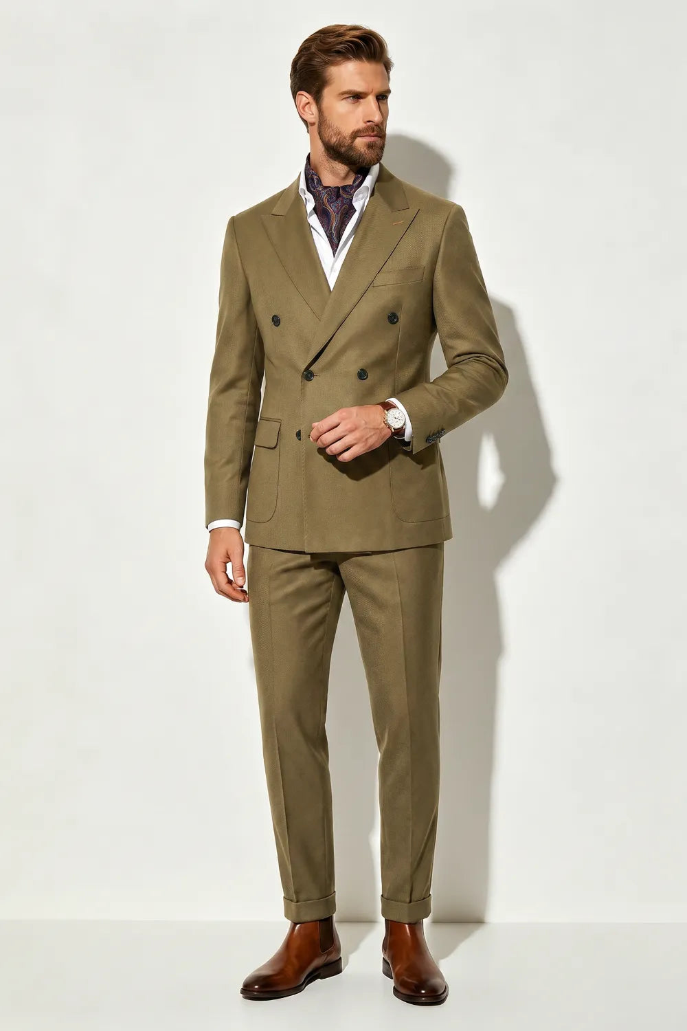 Men's Classic Double Breasted 2 Piece Suit