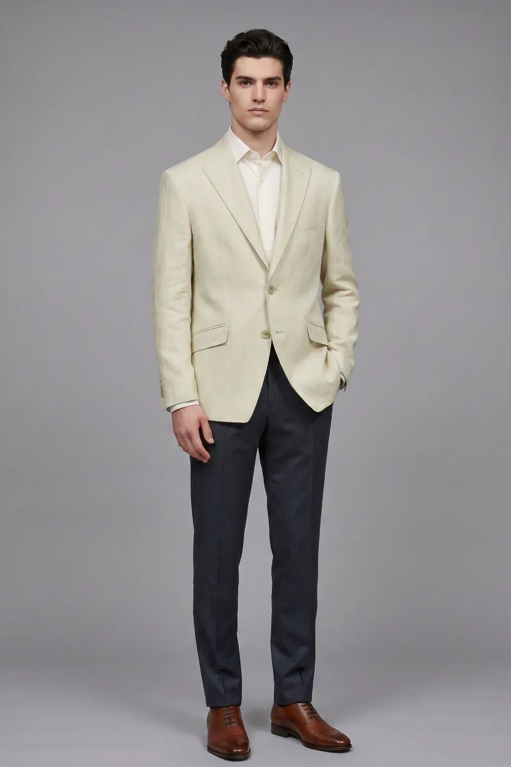 Men's Tailored Linen Summer 2 Piece Suit