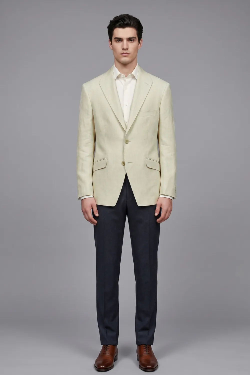Men's Tailored Linen Summer 2 Piece Suit