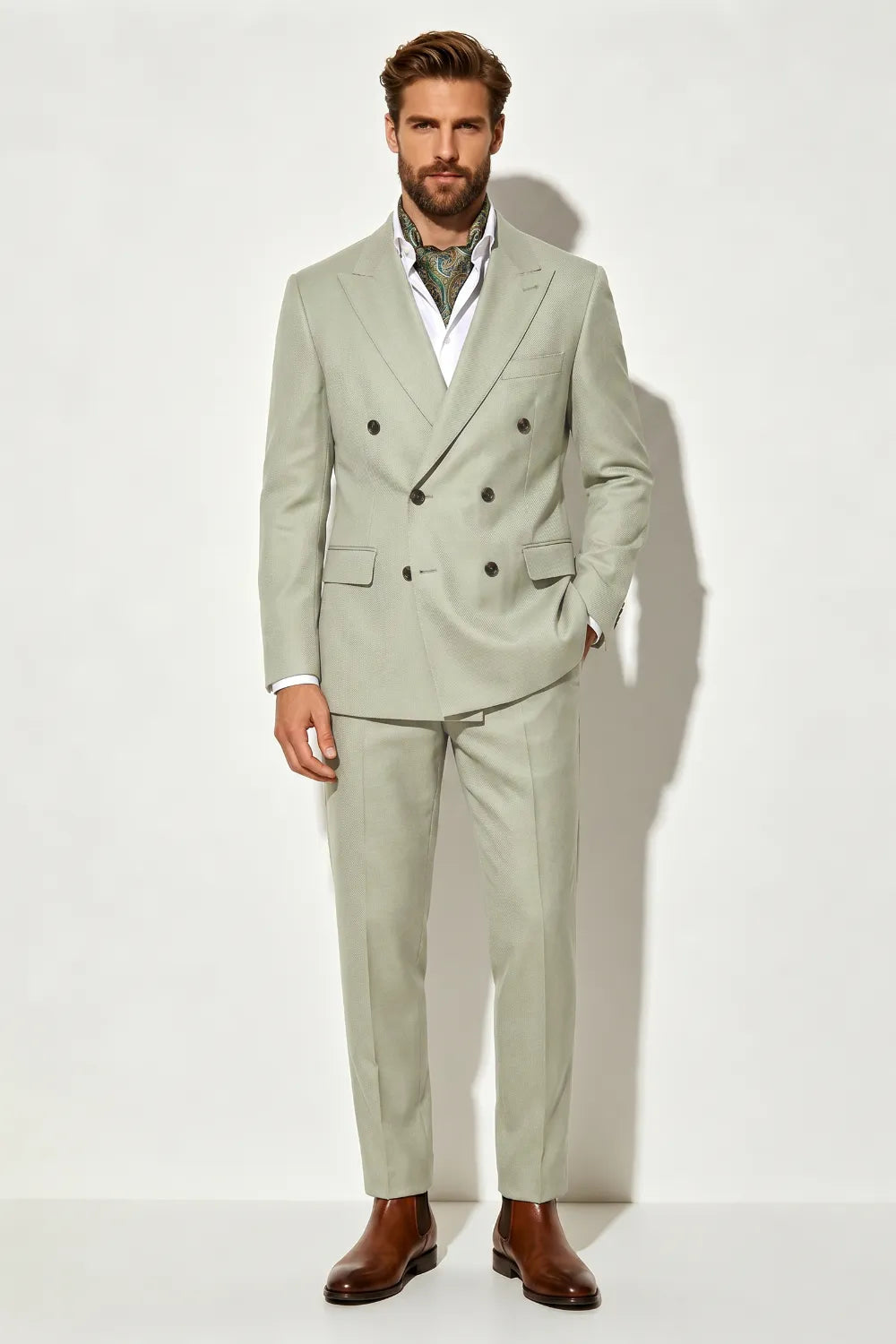 Men's Classic Double Breasted 2 Piece Suit