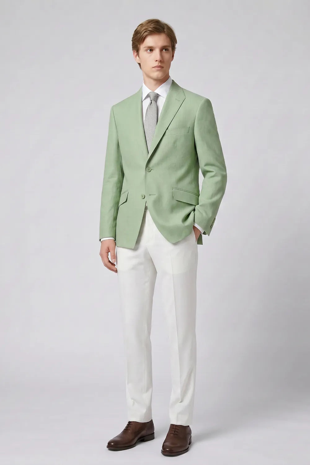 Men's Tailored Linen Summer 2 Piece Suit