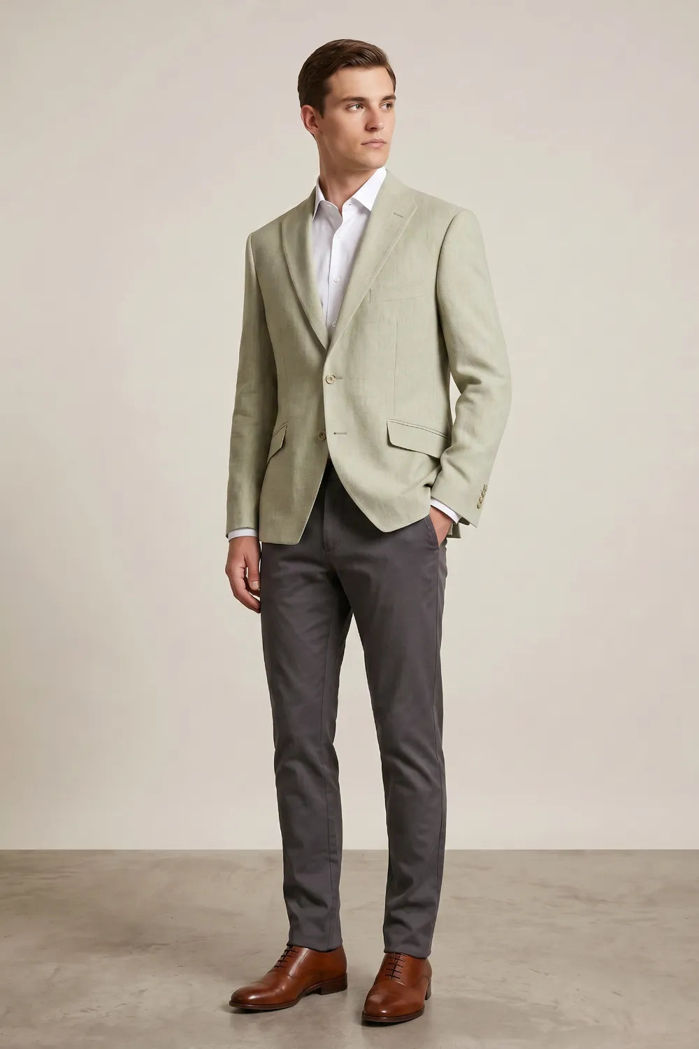 Men's Tailored Linen Summer 2 Piece Suit