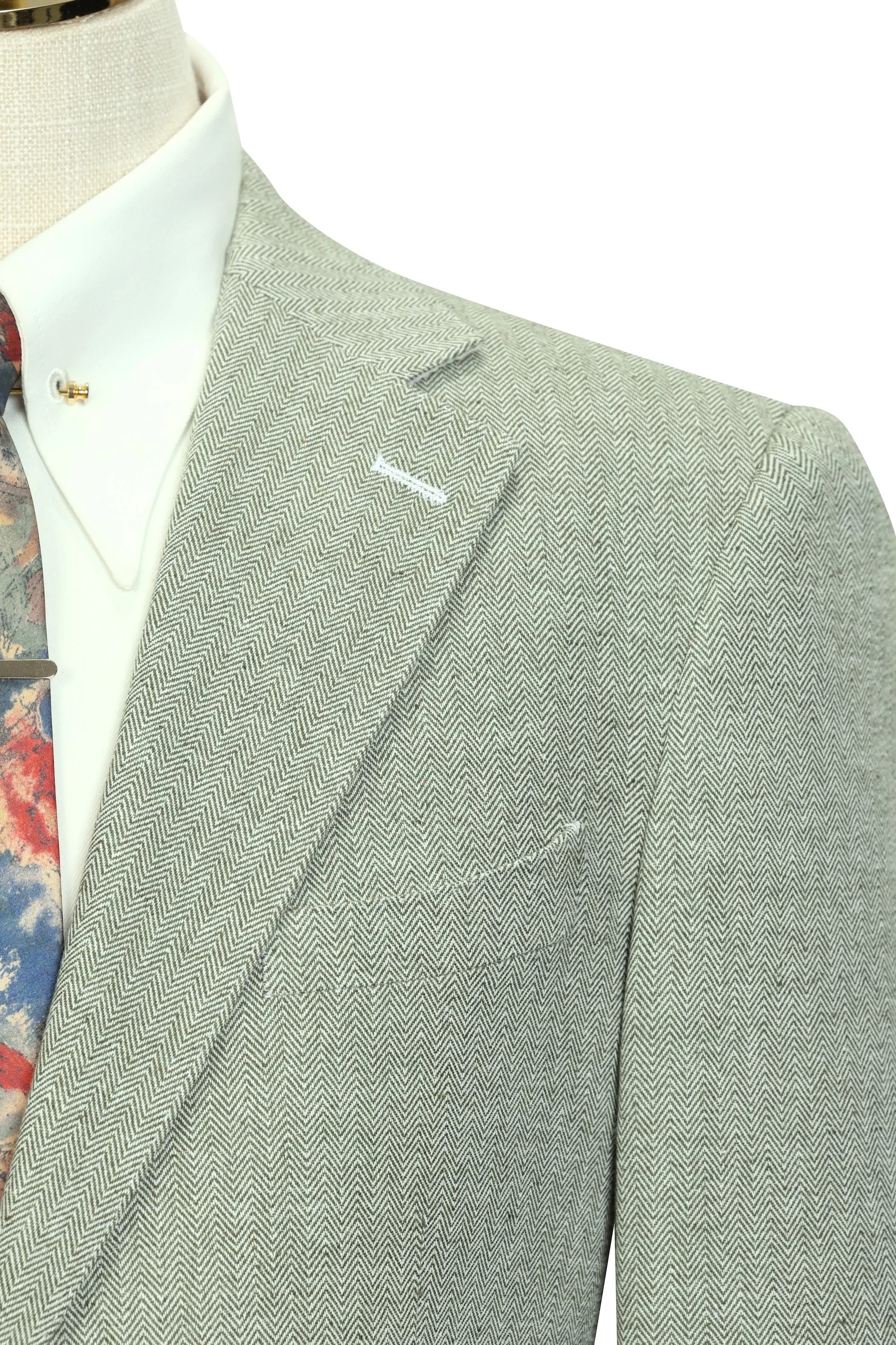 Men's Green Summer Linen 3 Piece Suits