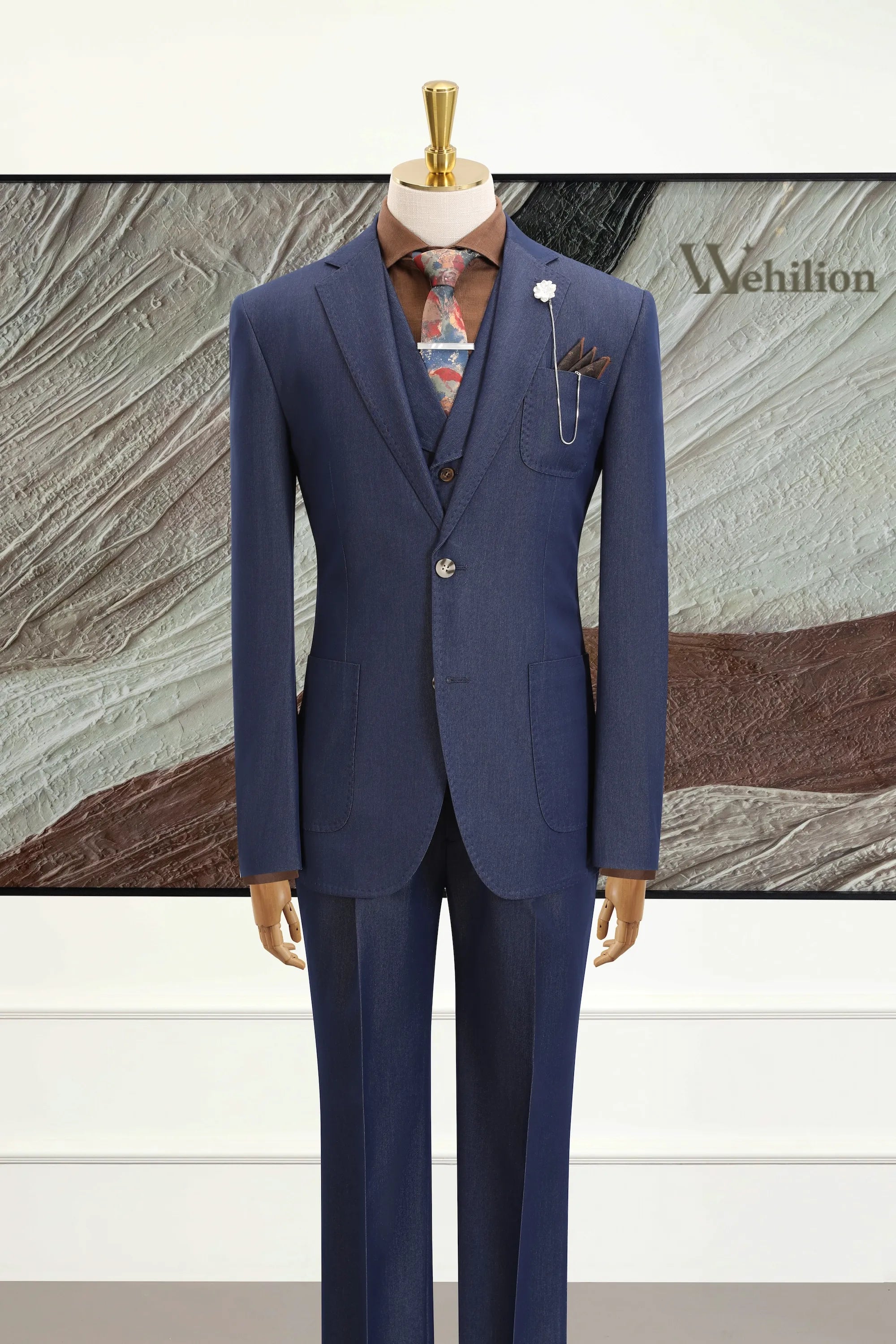 mens denim dress suits Ridge Blue Suit by Allure Men Geno's Formal Affair The Mens Denim Blue Linen Iconic Cut Design In Modern