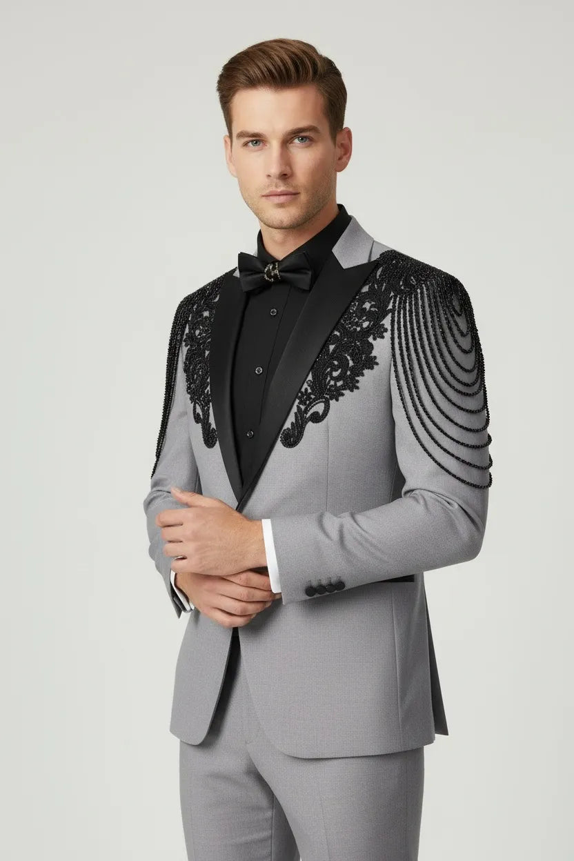 Men's Night Peak Lapel 2 Piece Suit