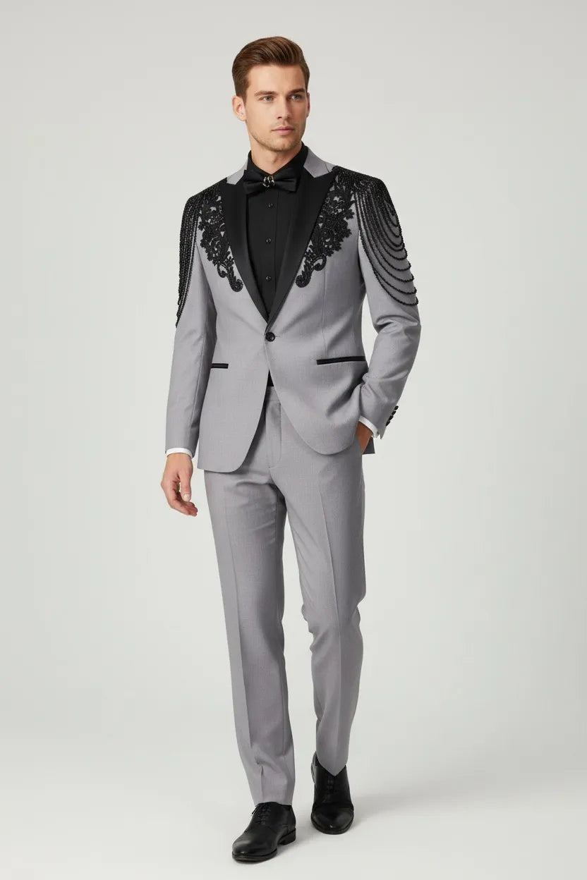 Men's Night Peak Lapel 2 Piece Suit