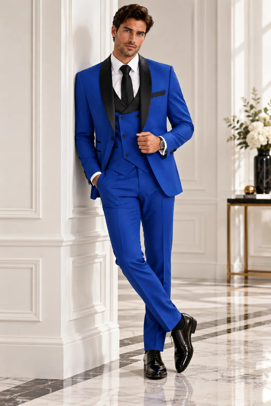 Men's Shawl Lapel 3 Piece Tuxedo Suit