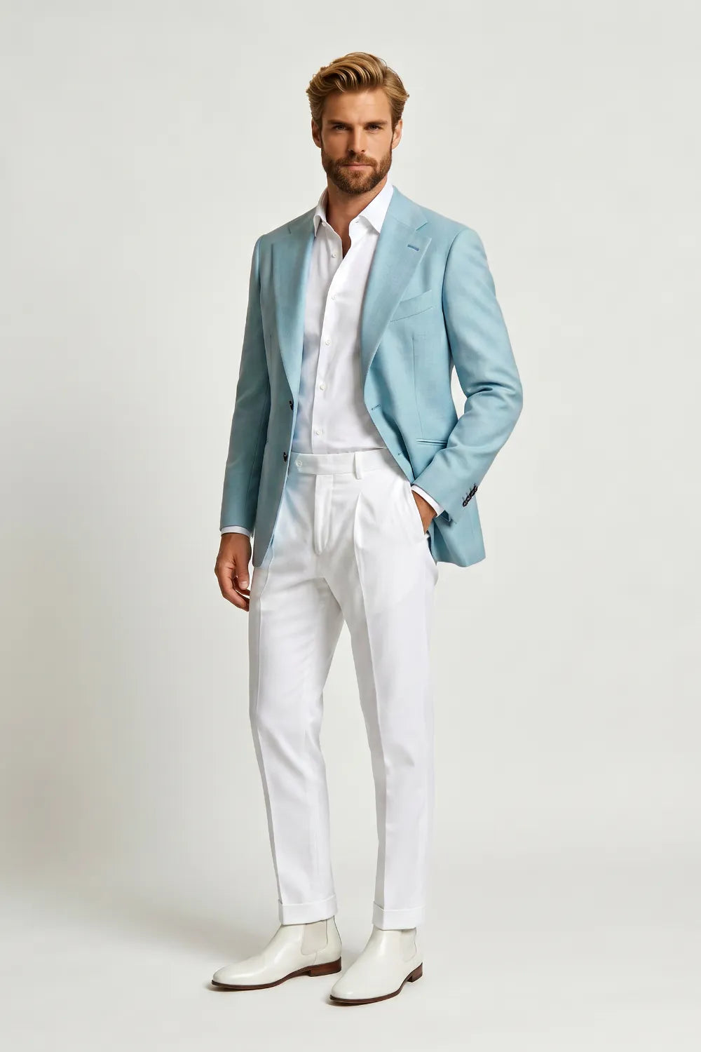 light blue dress men Men's Single Breasted 2 Piece Summer Suit 35% Viscose — Dry H&M Polka Dot Off-the-Shoulder Shirt Size:S · 38 Luxurious Prom Gowns