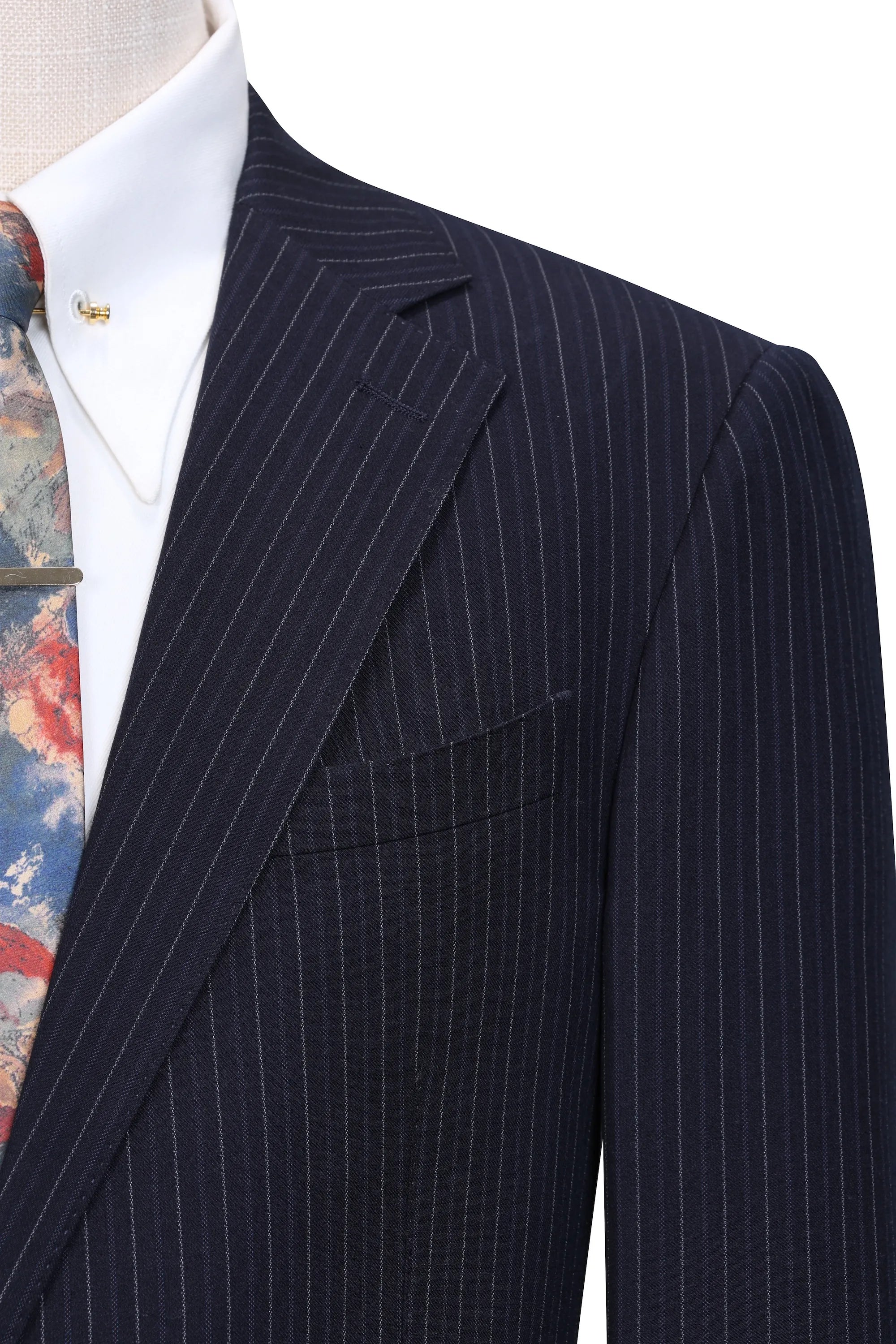 Men's Navy Business Stripe 3 Piece Suits