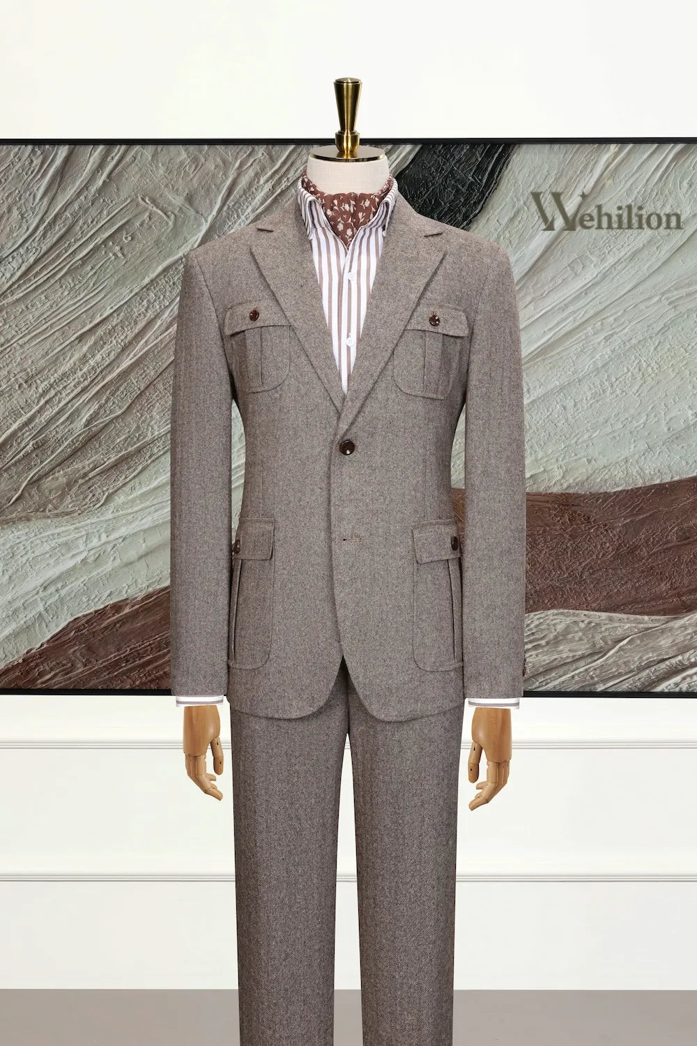Men's Heritage Wool Slim Fit 3 Piece Suit