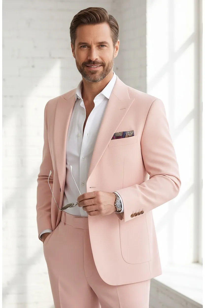 Abiti da uomo casual in lino due pezzi - Tessuto migliorato