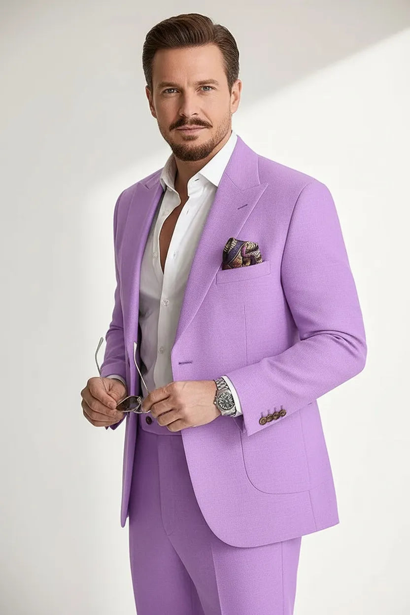 Abiti da uomo casual in lino due pezzi - Tessuto migliorato