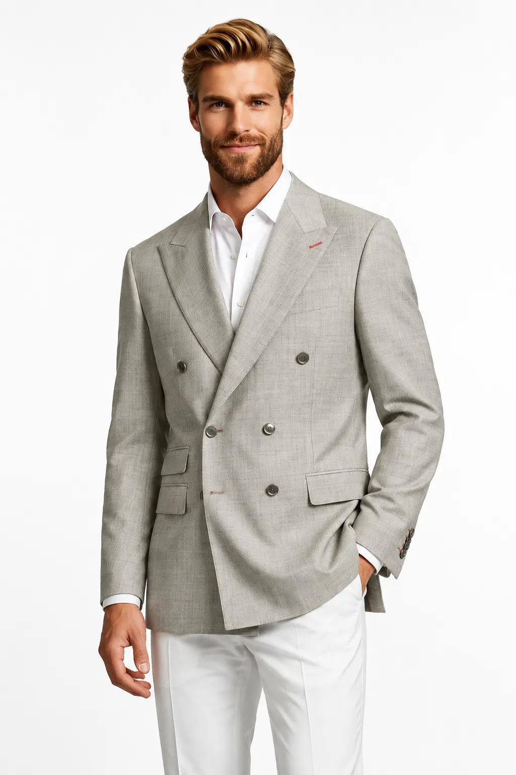 Men's Modern Double-Breasted 2 Piece Suit